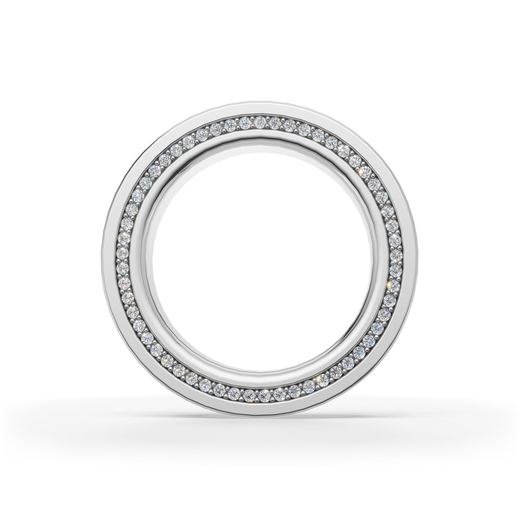 'Apollo' Channel-Set Lab Diamond Princess Cut & Pavé Ring