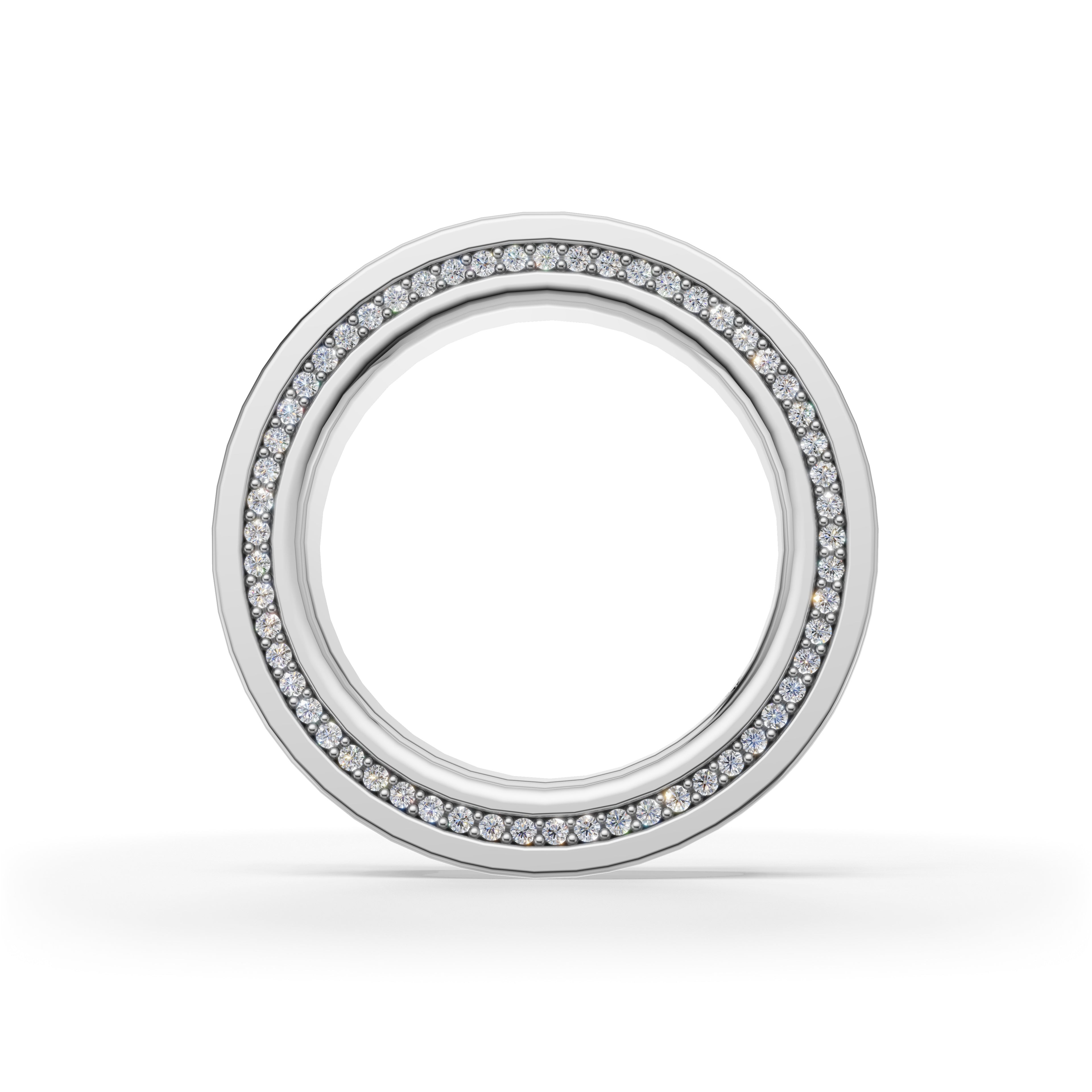 'Apollo' Channel-Set Lab Diamond Princess Cut & Pavé Ring