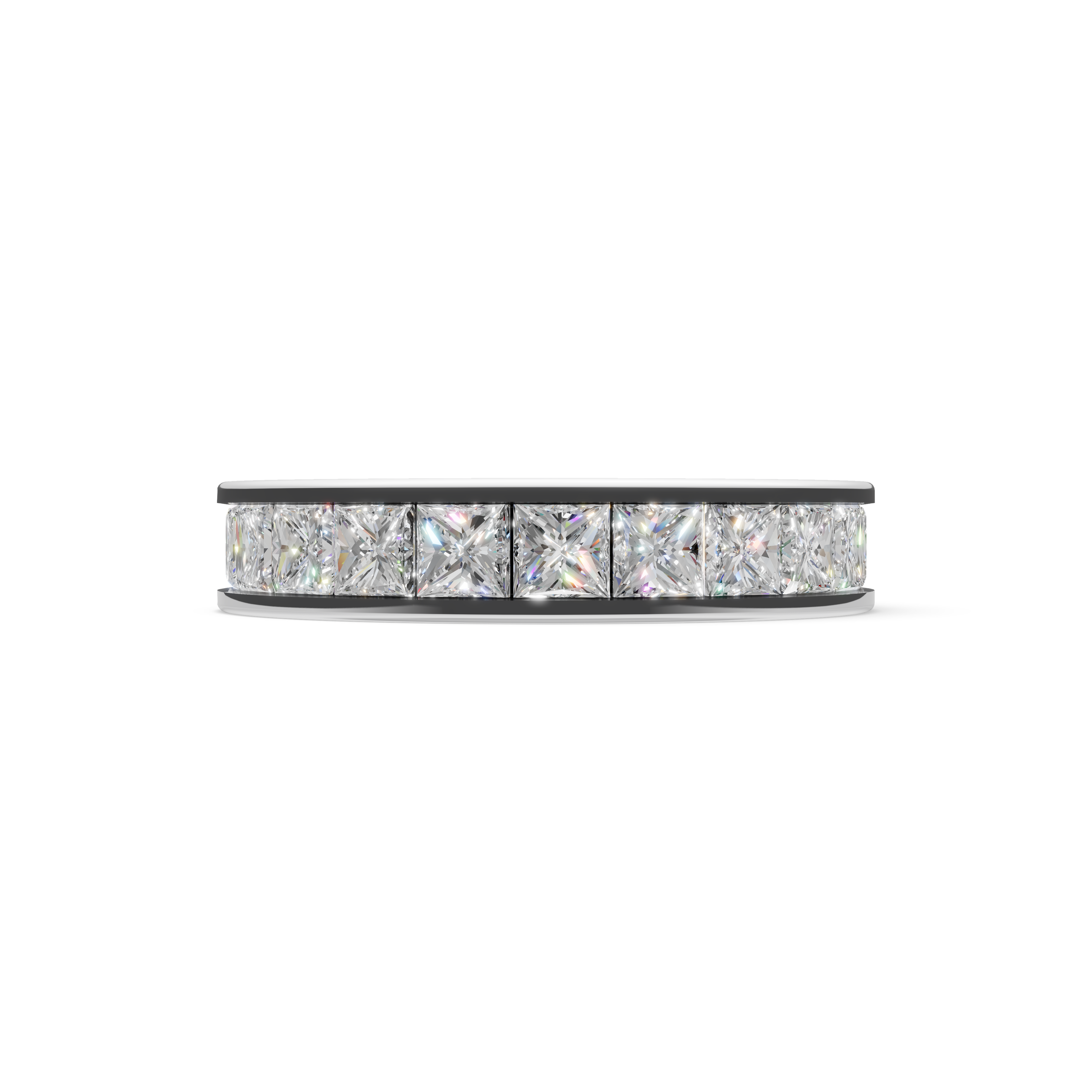 'Apollo' Channel-Set Lab Diamond Princess Cut & Pavé Ring