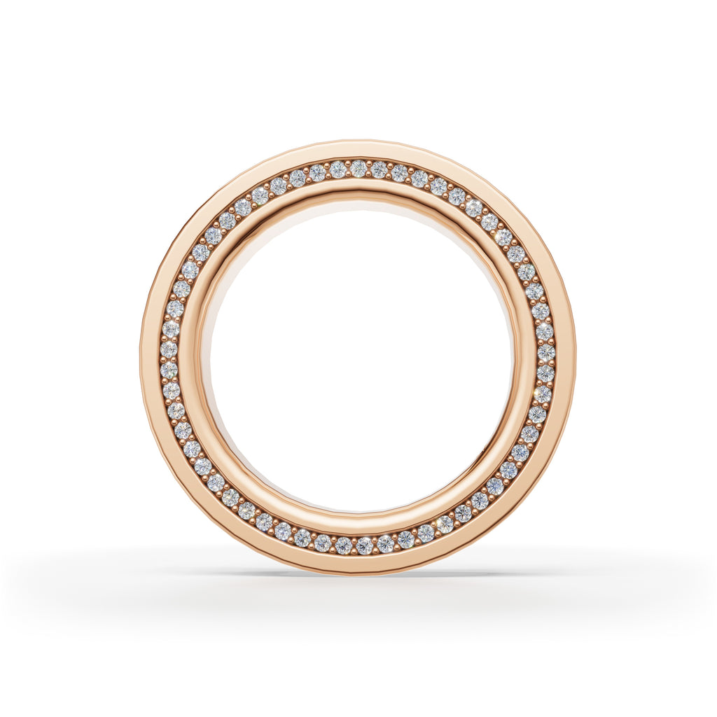 'Apollo' Channel-Set Lab Diamond Princess Cut & Pavé Ring