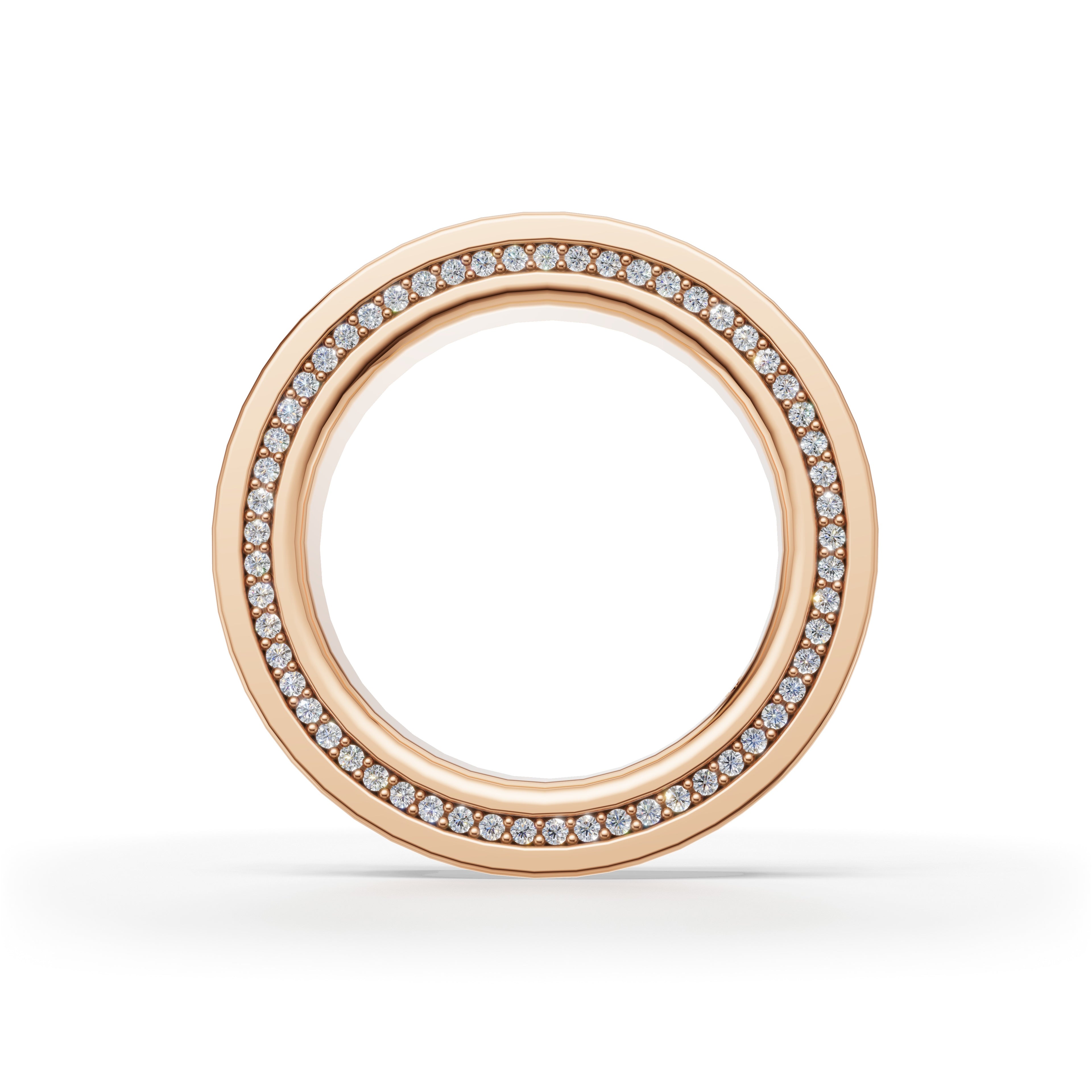 'Apollo' Channel-Set Lab Diamond Princess Cut & Pavé Ring