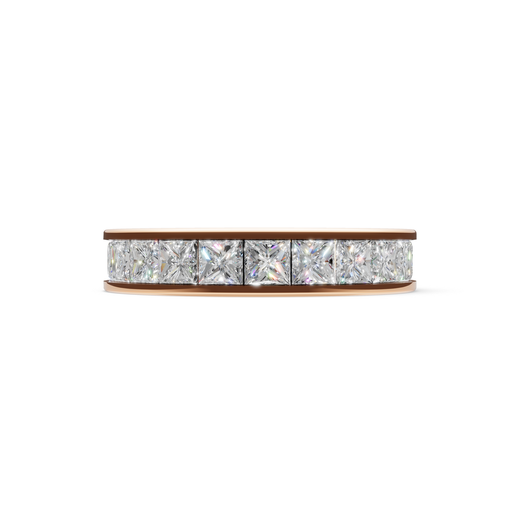 'Apollo' Channel-Set Lab Diamond Princess Cut & Pavé Ring