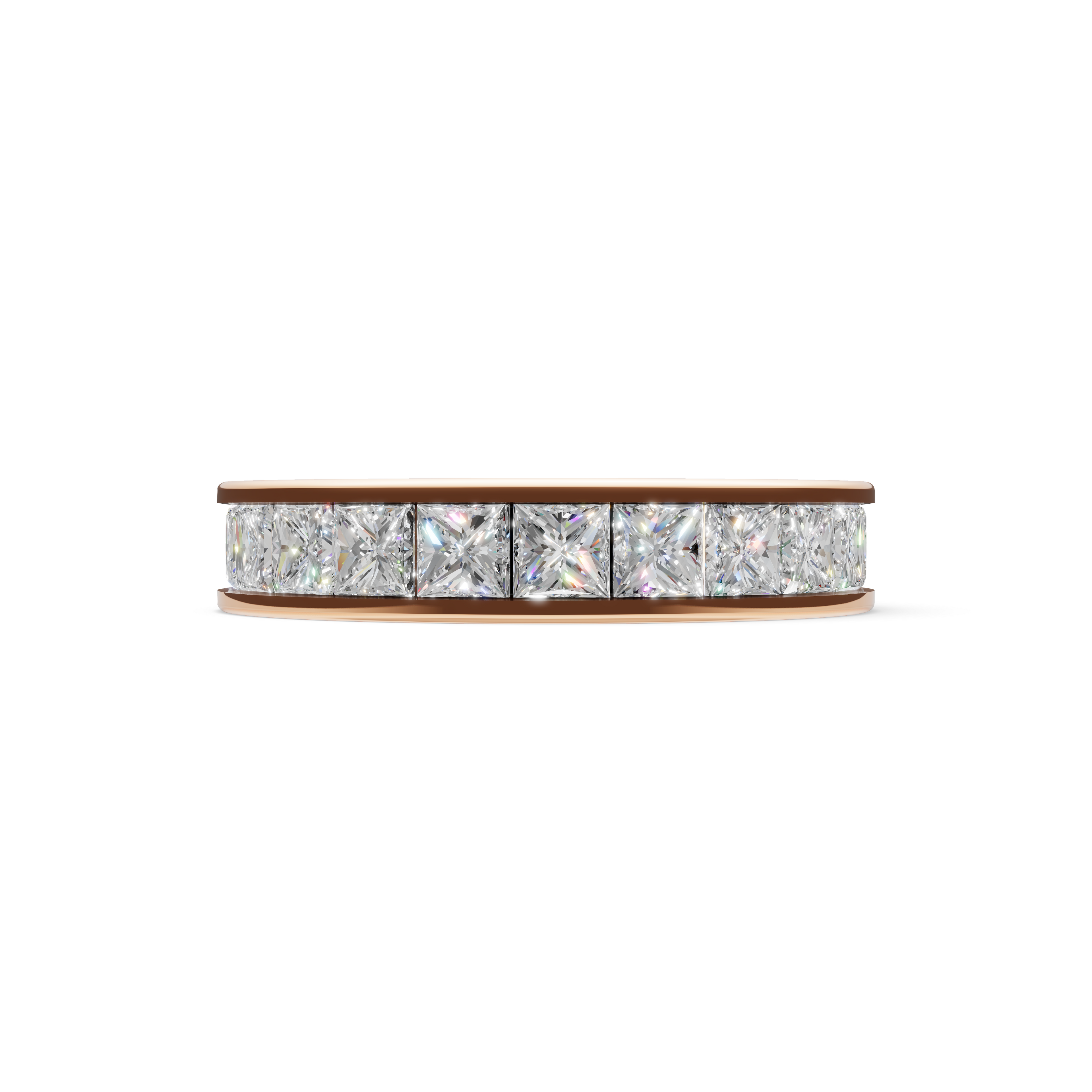 'Apollo' Channel-Set Lab Diamond Princess Cut & Pavé Ring
