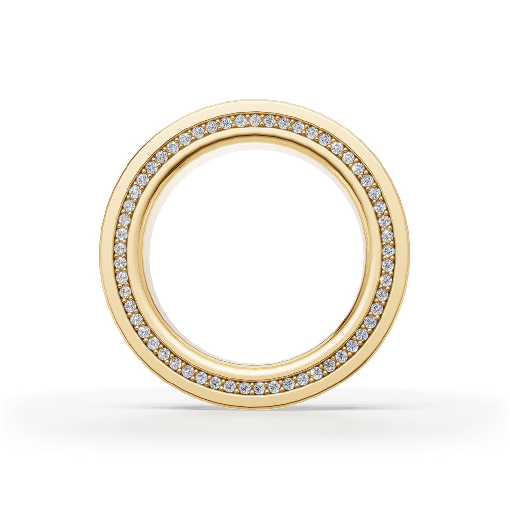 'Apollo' Channel-Set Lab Diamond Princess Cut & Pavé Ring