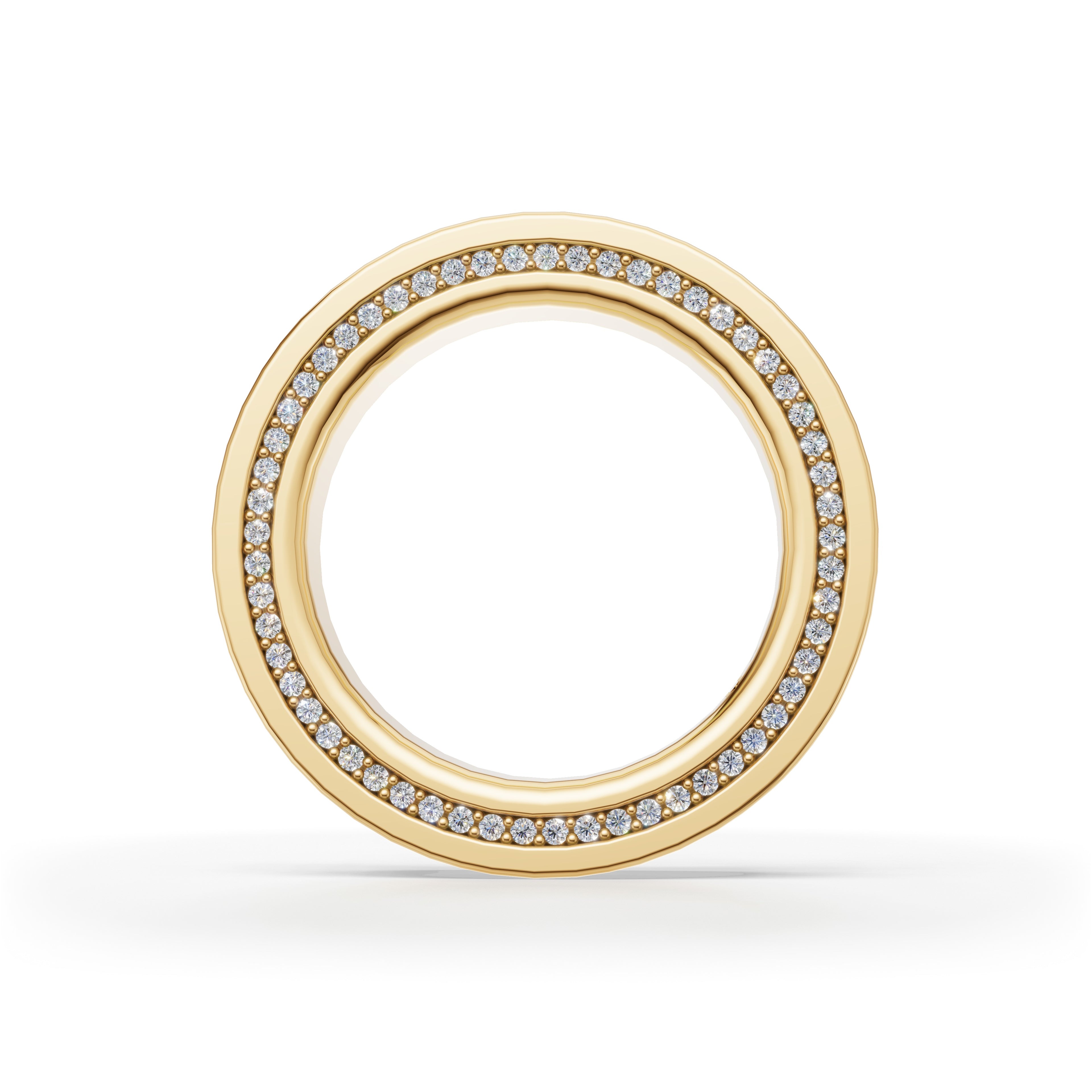 'Apollo' Channel-Set Lab Diamond Princess Cut & Pavé Ring