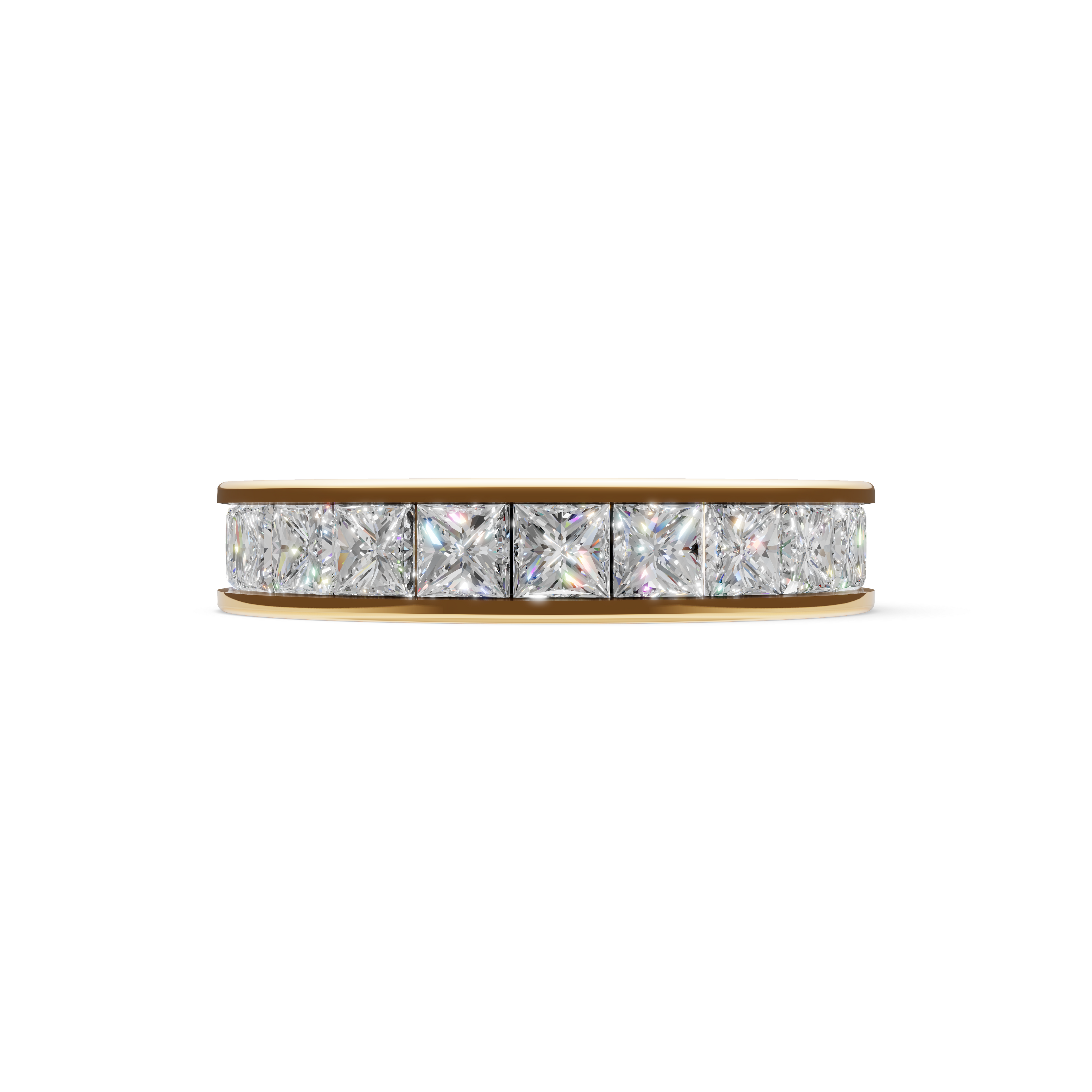 'Apollo' Channel-Set Lab Diamond Princess Cut & Pavé Ring