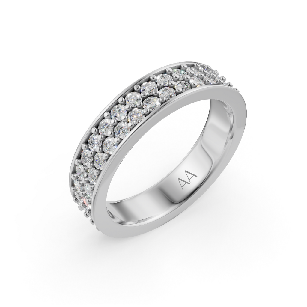 'Diana' Lab Diamond Dual Pavé, Eternity Band