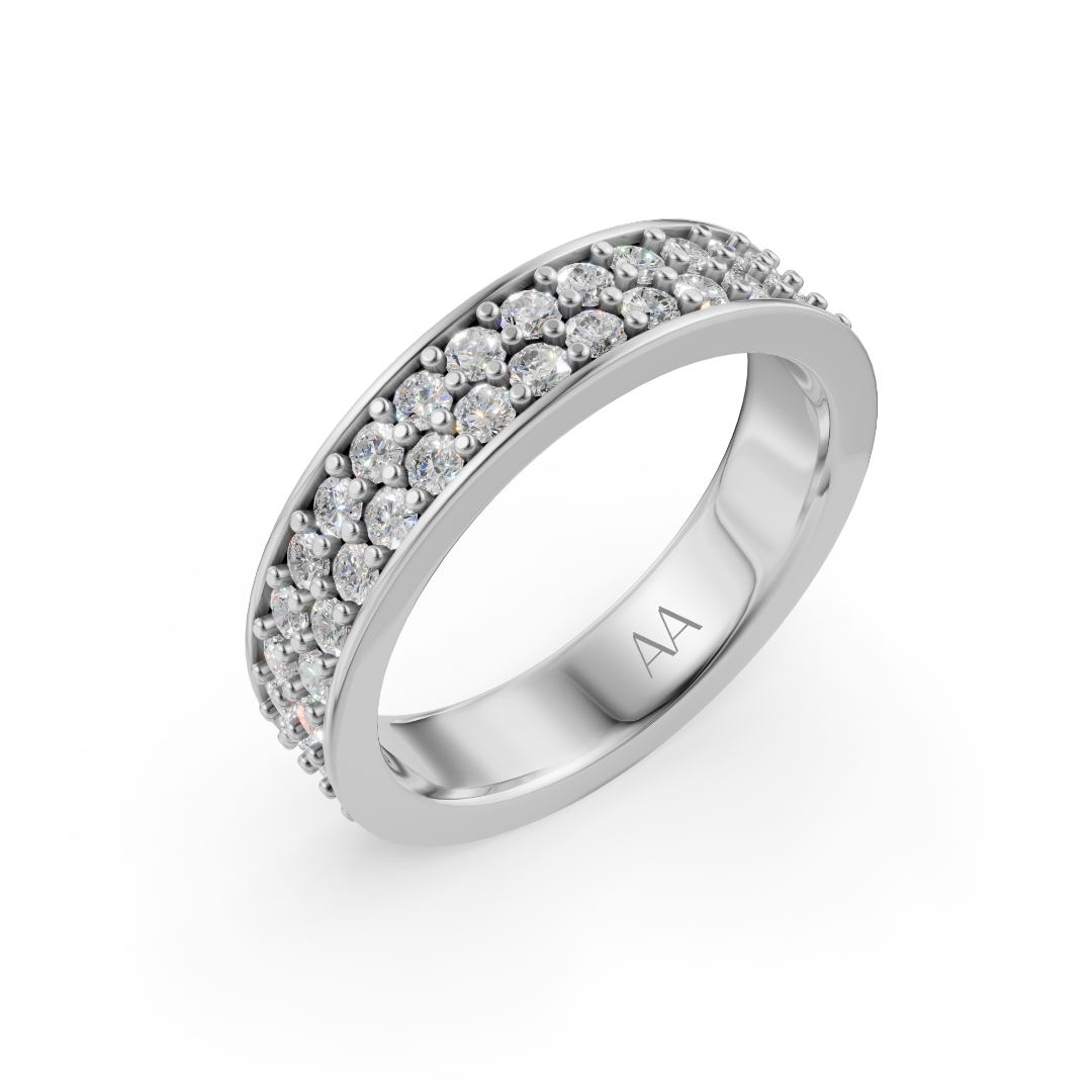 'Diana' Lab Diamond Dual Pavé, Eternity Band