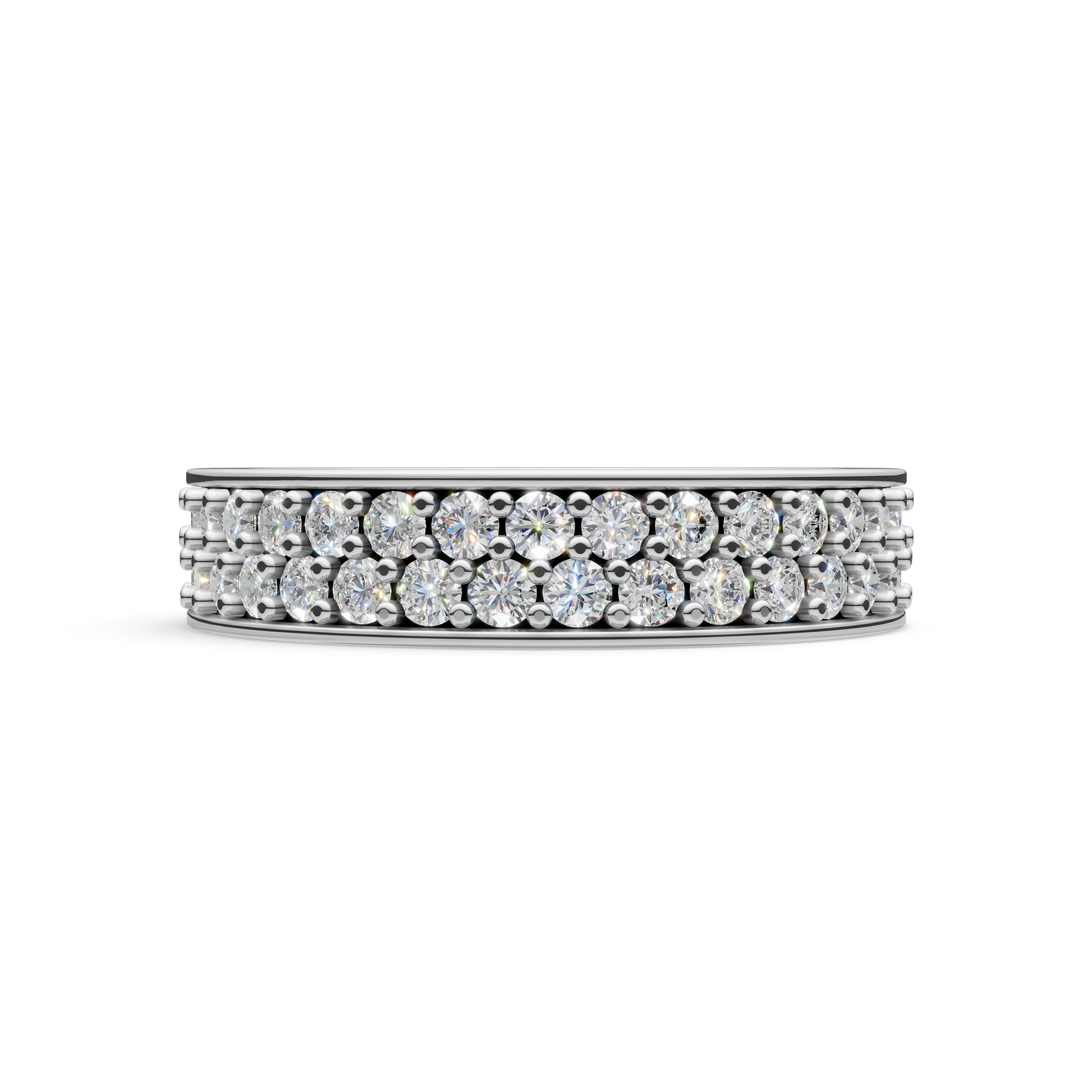 'Diana' Lab Diamond Dual Pavé, Eternity Band