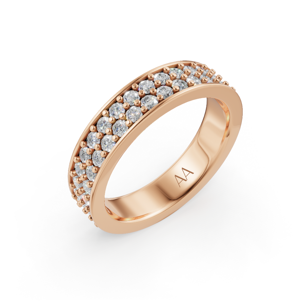 'Diana' Lab Diamond Dual Pavé, Eternity Band