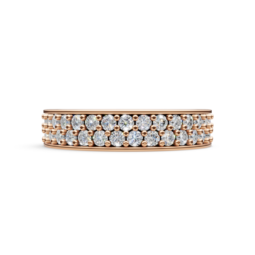 'Diana' Lab Diamond Dual Pavé, Eternity Band