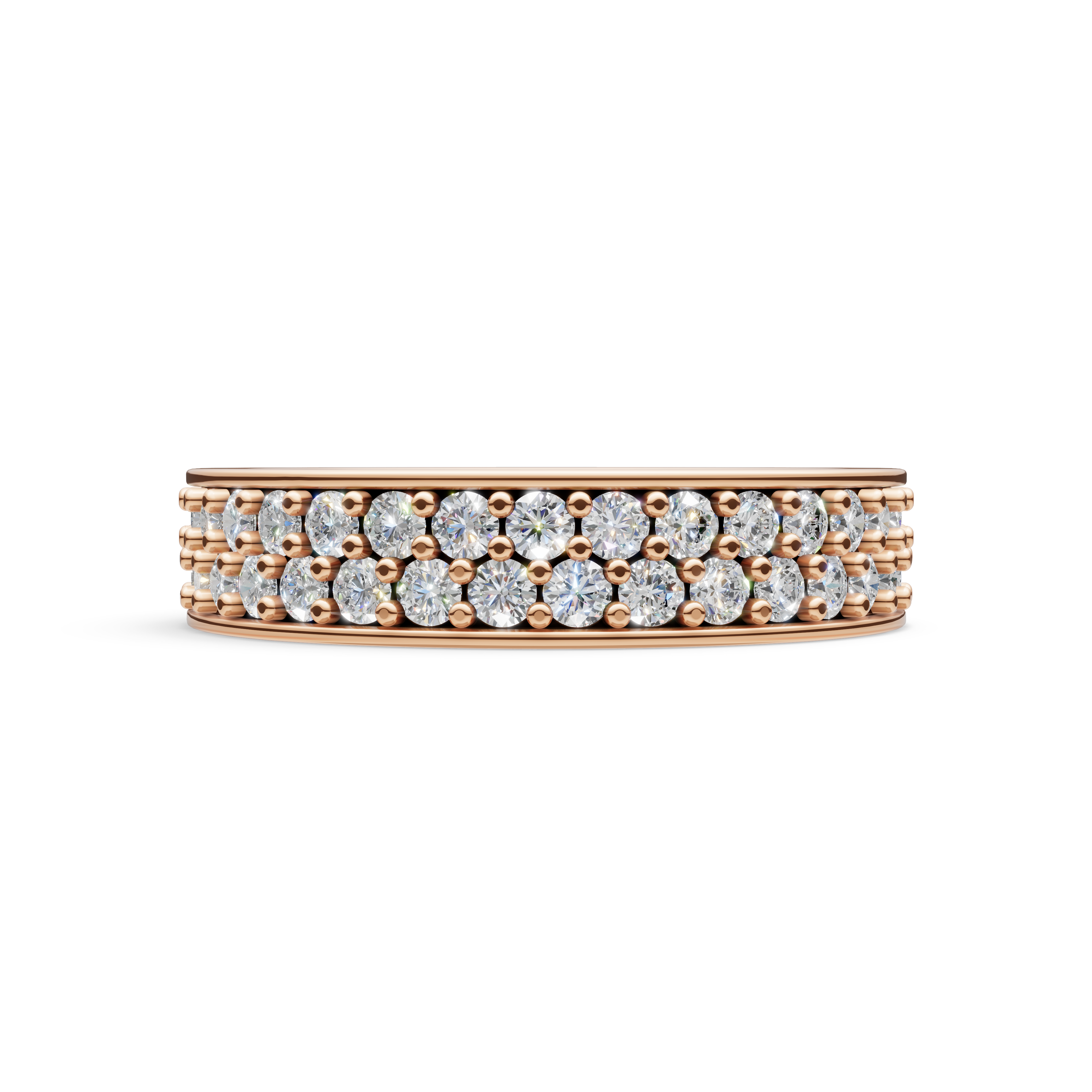 'Diana' Lab Diamond Dual Pavé, Eternity Band