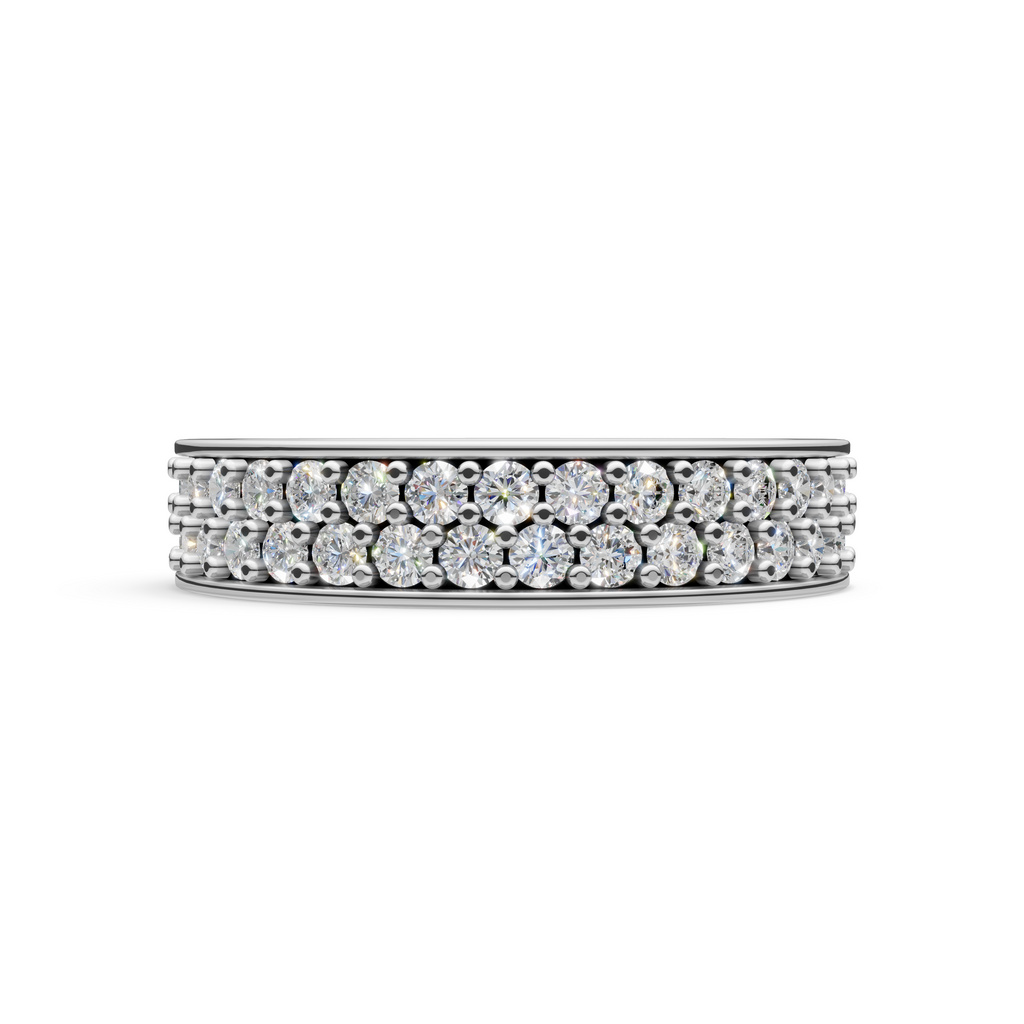 'Diana' Lab Diamond Dual Pavé, Eternity Band