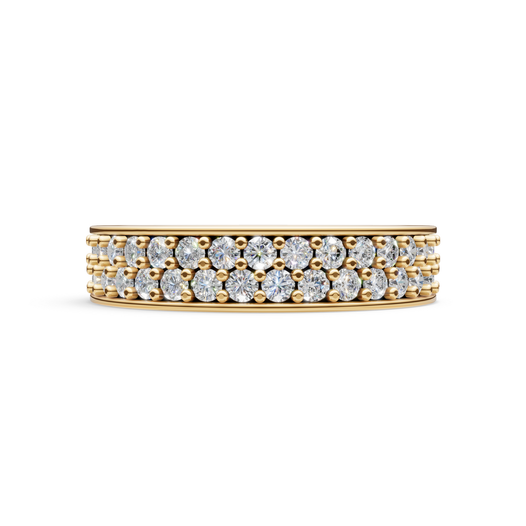 'Diana' Lab Diamond Dual Pavé, Eternity Band