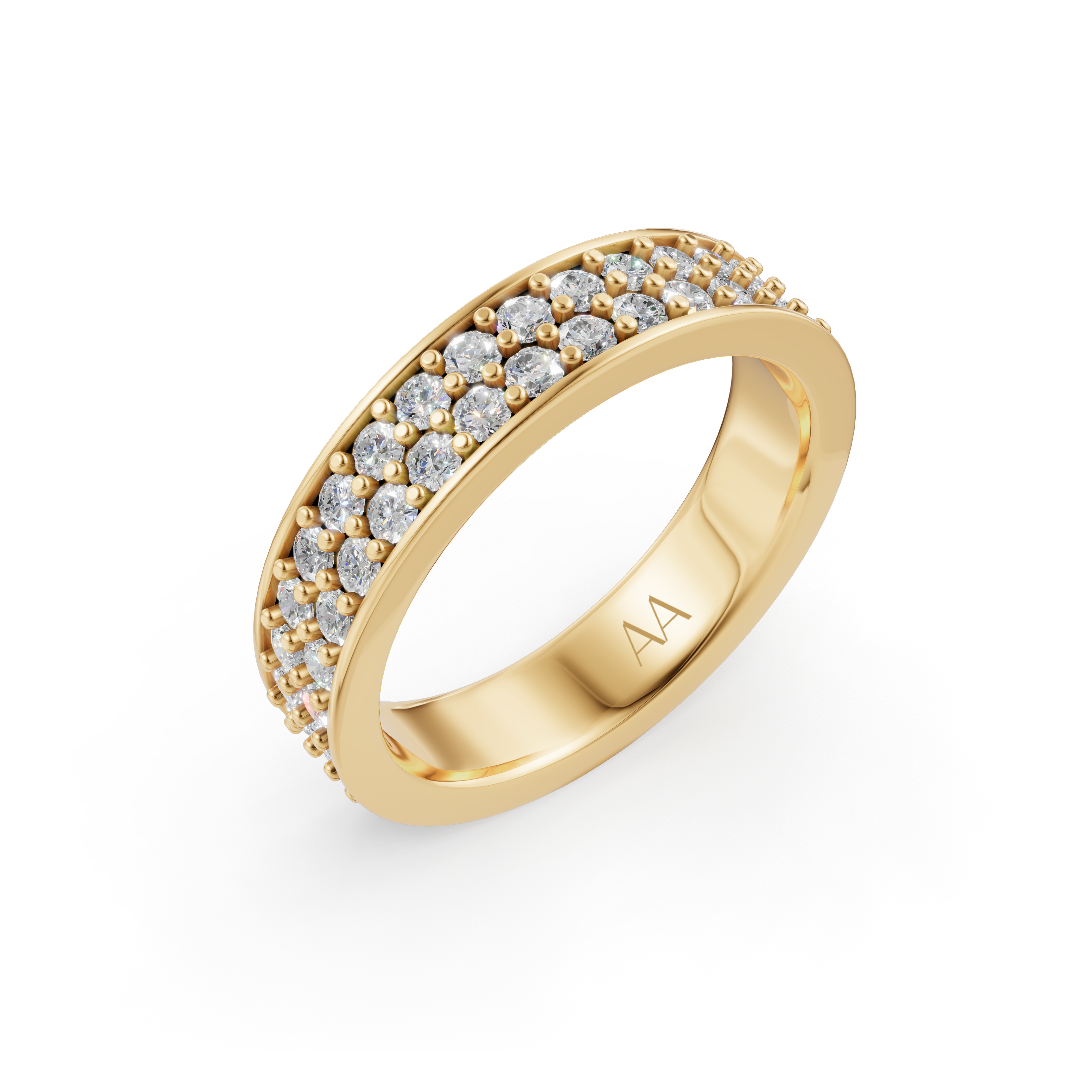 'Diana' Lab Diamond Dual Pavé, Eternity Band