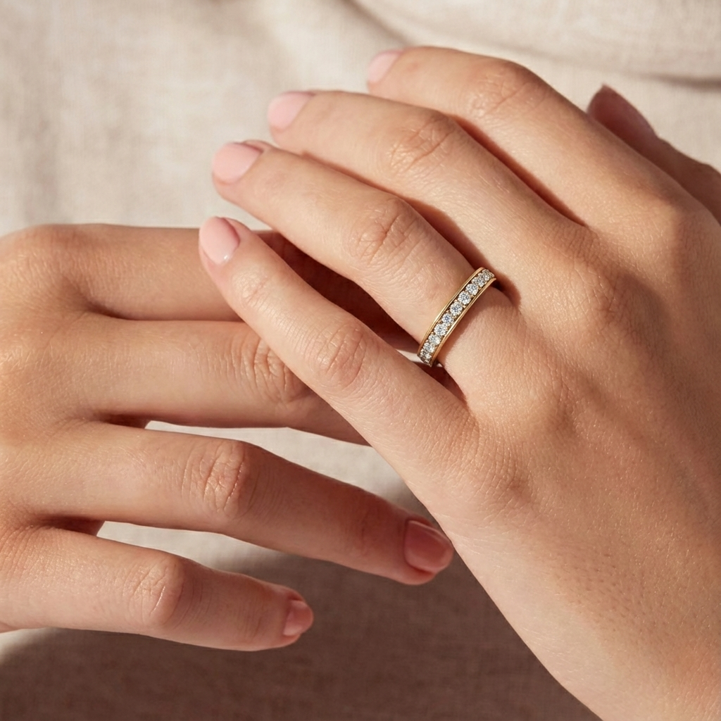 'Diana' Lab Diamond Pavé, Eternity Band