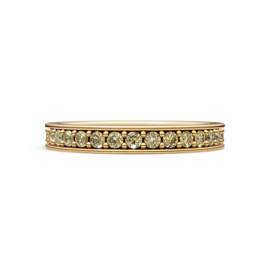 'Diana' Fancy Champagne Natural Diamond Pavé, Eternity Band