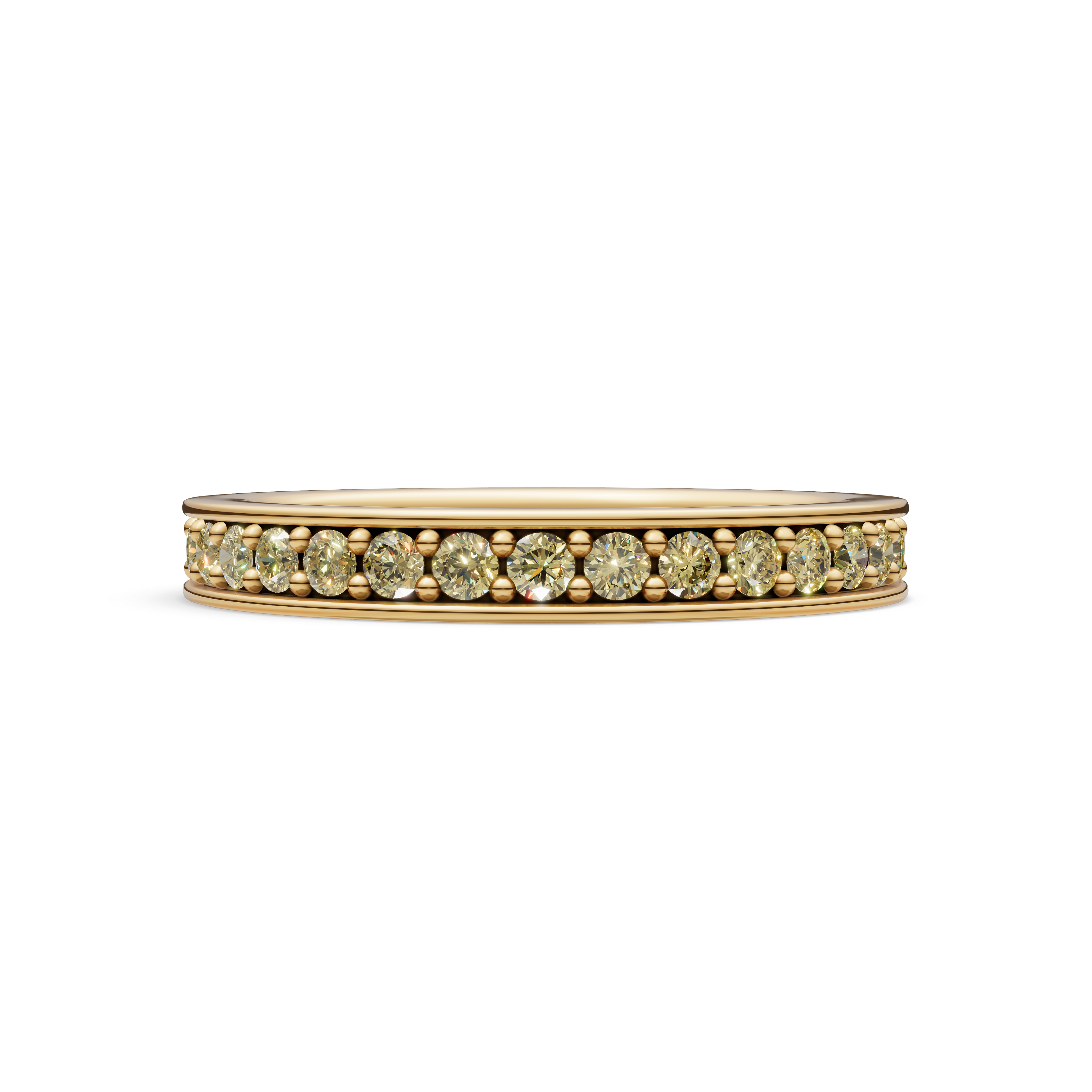 'Diana' Fancy Champagne Natural Diamond Pavé, Eternity Band