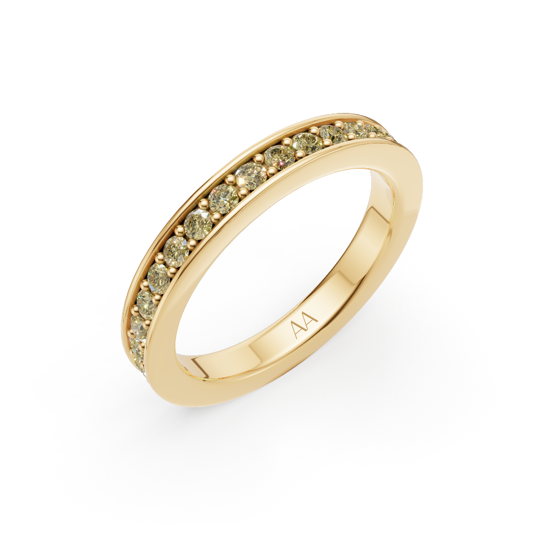 'Diana' Fancy Champagne Natural Diamond Pavé, Eternity Band