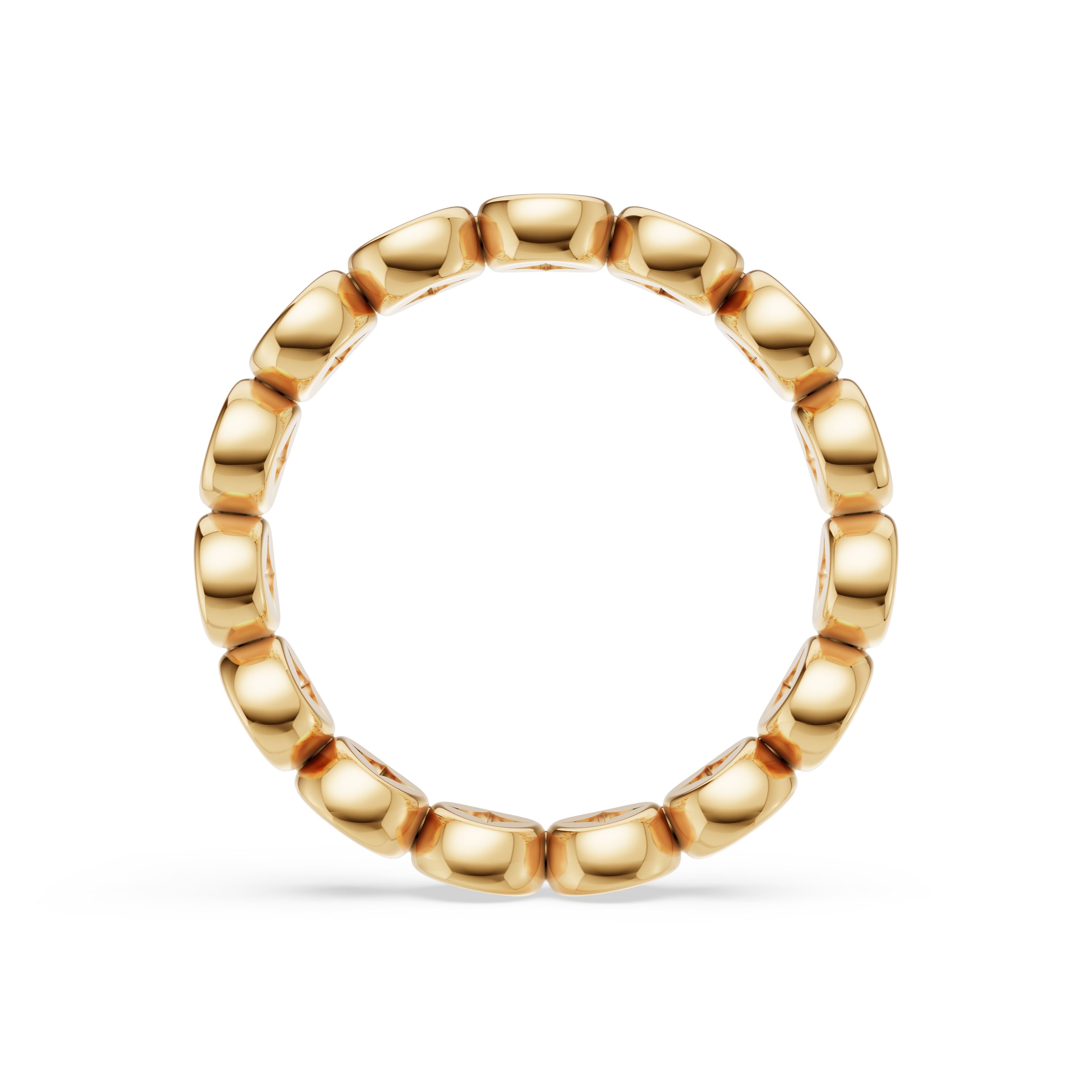 Desert Rose Bezel-Set Pink Tourmaline Cabochon Eternity Band