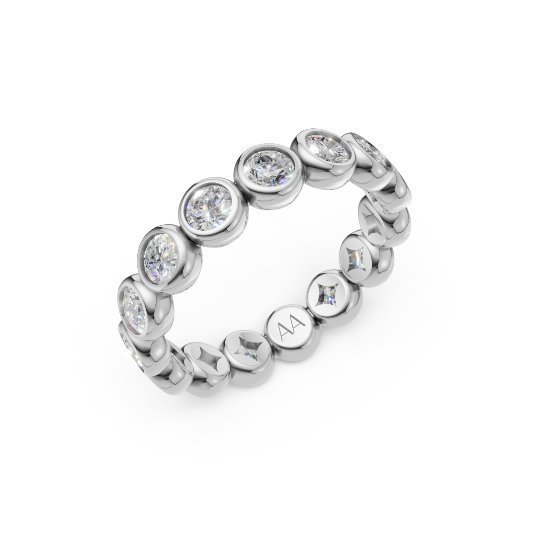MCM 1.70 TCW Bezel-Set Round Brilliant Cut Lab Diamond Eternity Band (12 points)