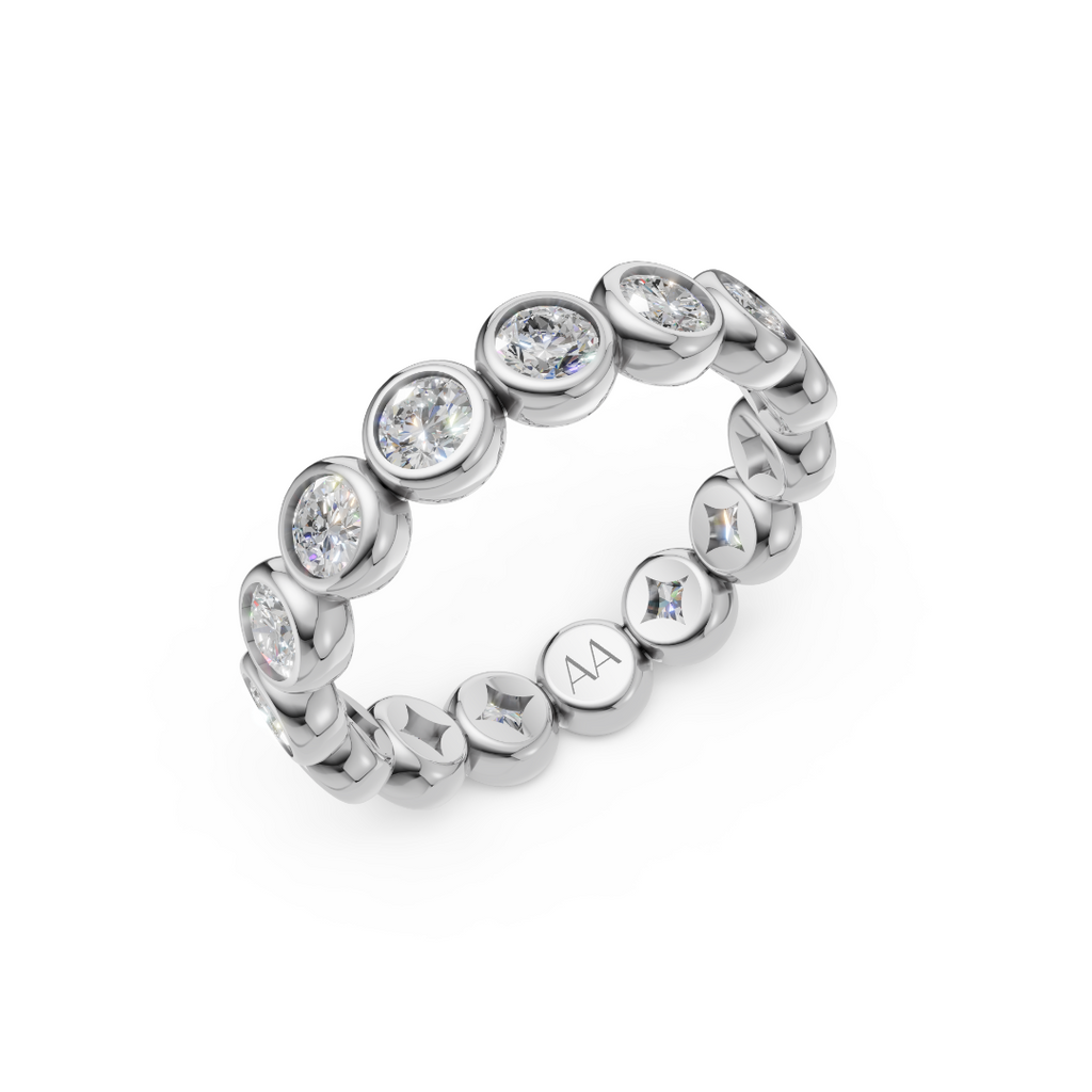 MCM 1.70 TCW Bezel-Set Round Brilliant Cut Lab Diamond Eternity Band (12 points)