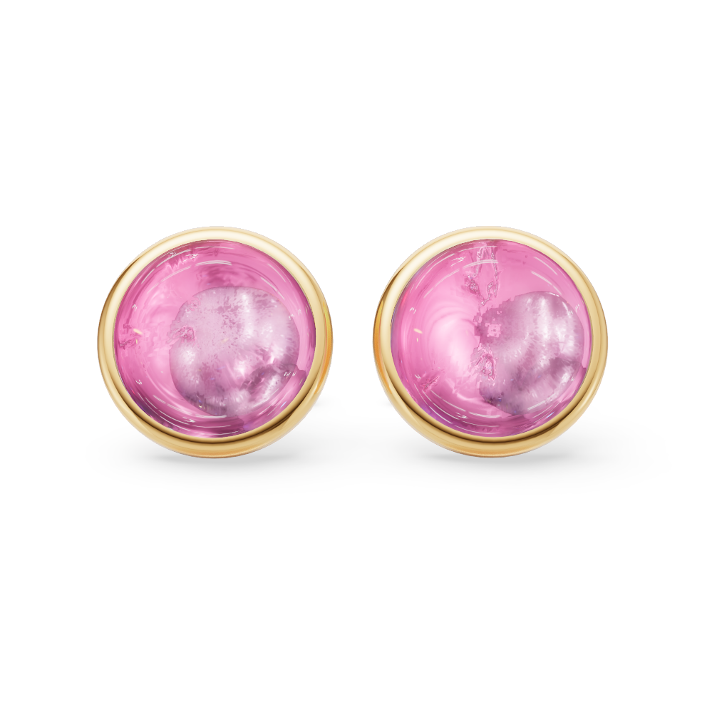 Desert Rose 6.00 TCW Bezel-Set Natural Pink Tourmaline Cabochon Cufflinks