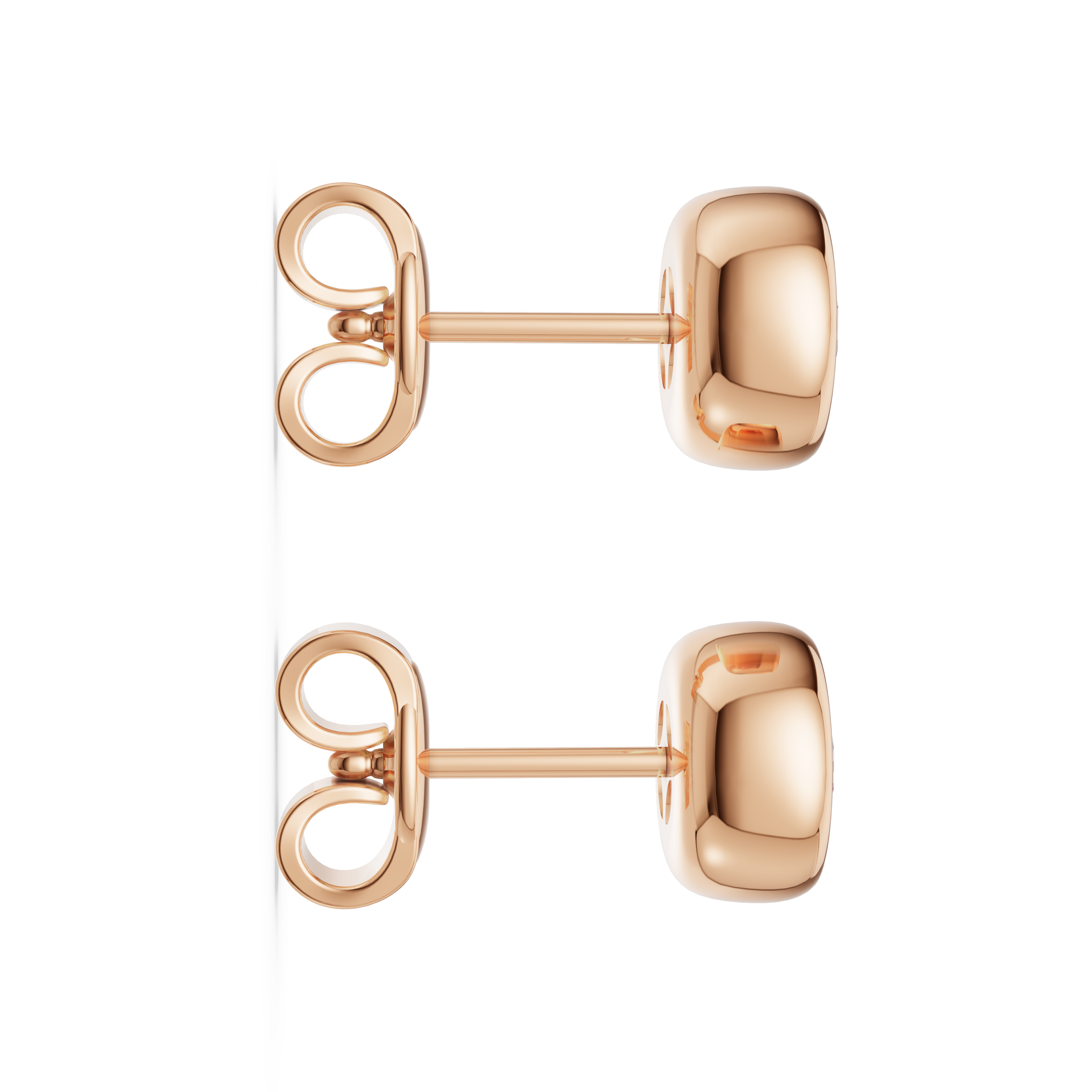 MCM Bezel-Set Round Brilliant Cut Lab Diamond Stud Earrings