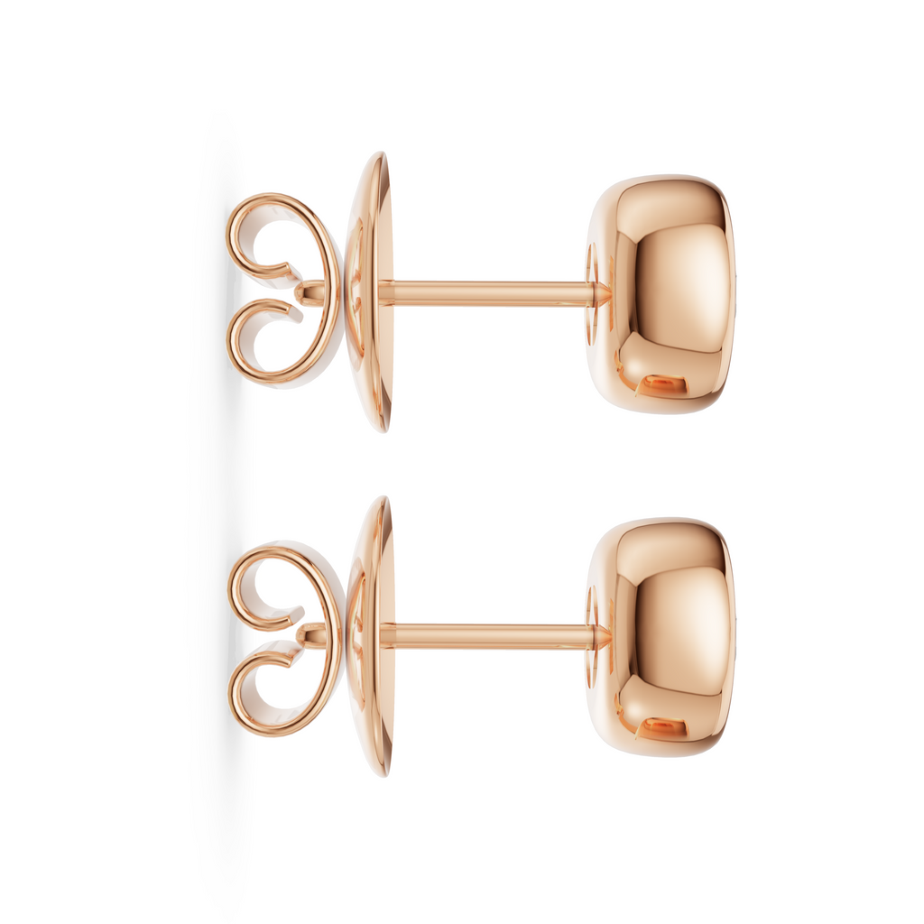 MCM Bezel-Set Round Brilliant Cut Lab Diamond Stud Earrings