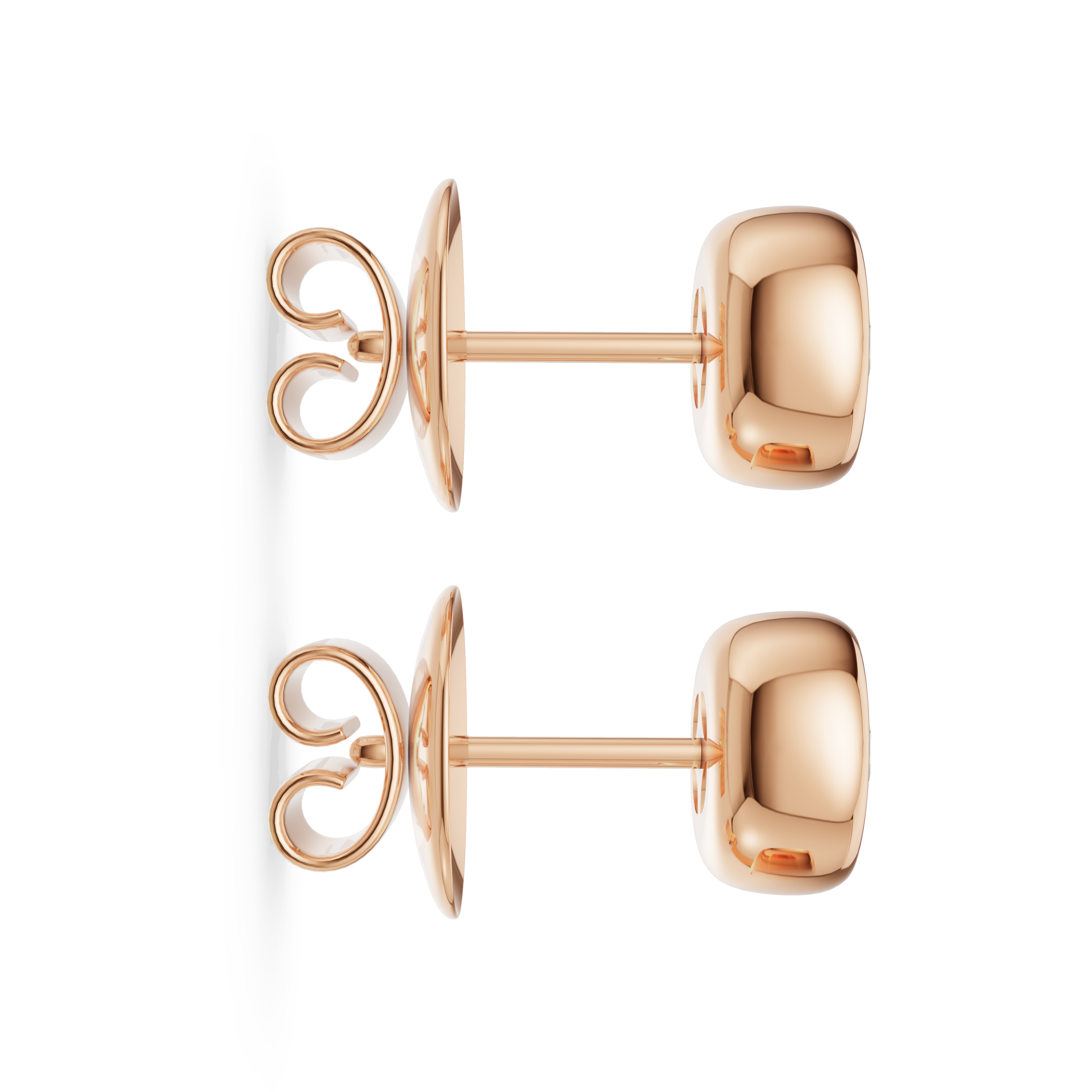 MCM Bezel-Set Round Brilliant Cut Lab Diamond Stud Earrings