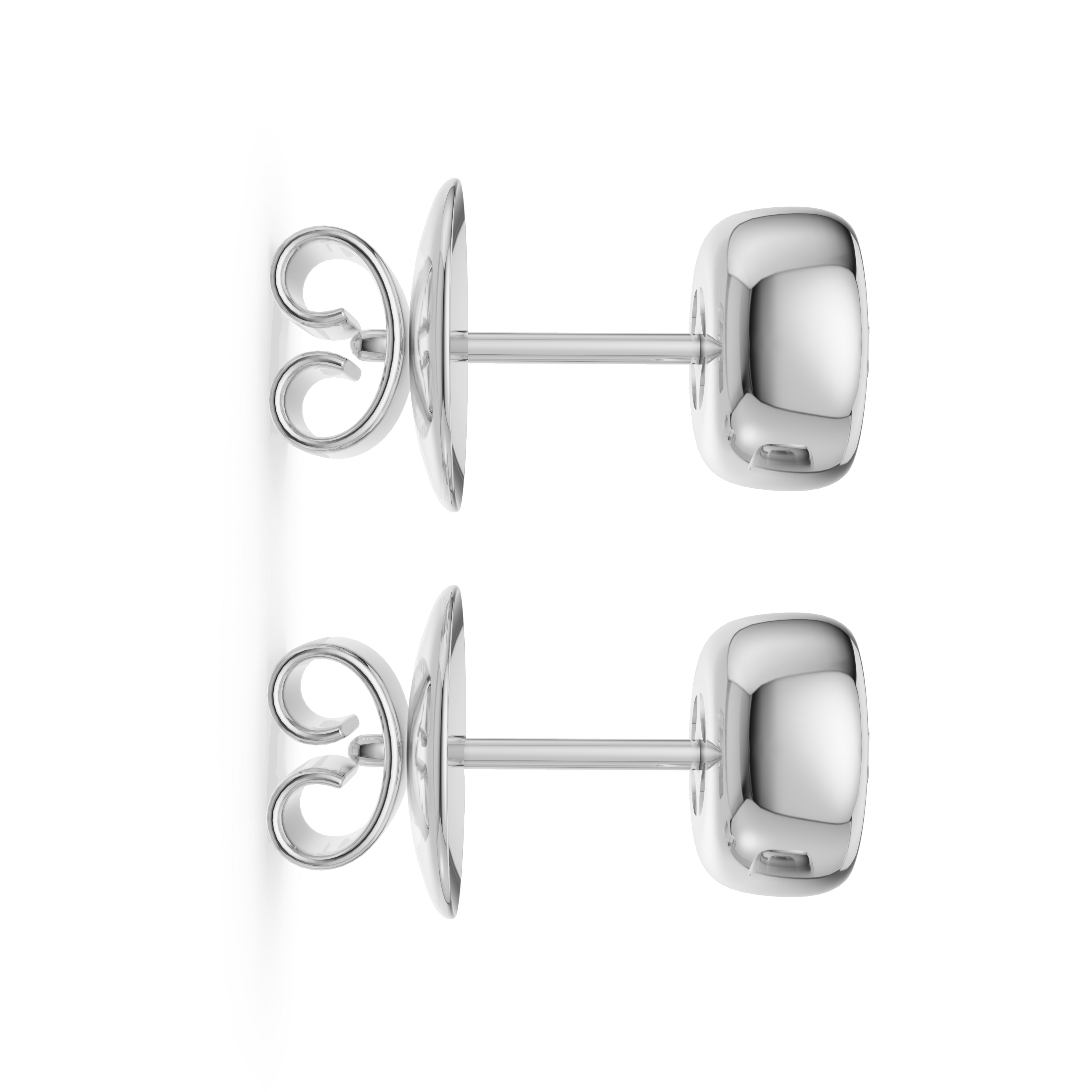 MCM Bezel-Set Round Brilliant Cut Lab Diamond Stud Earrings