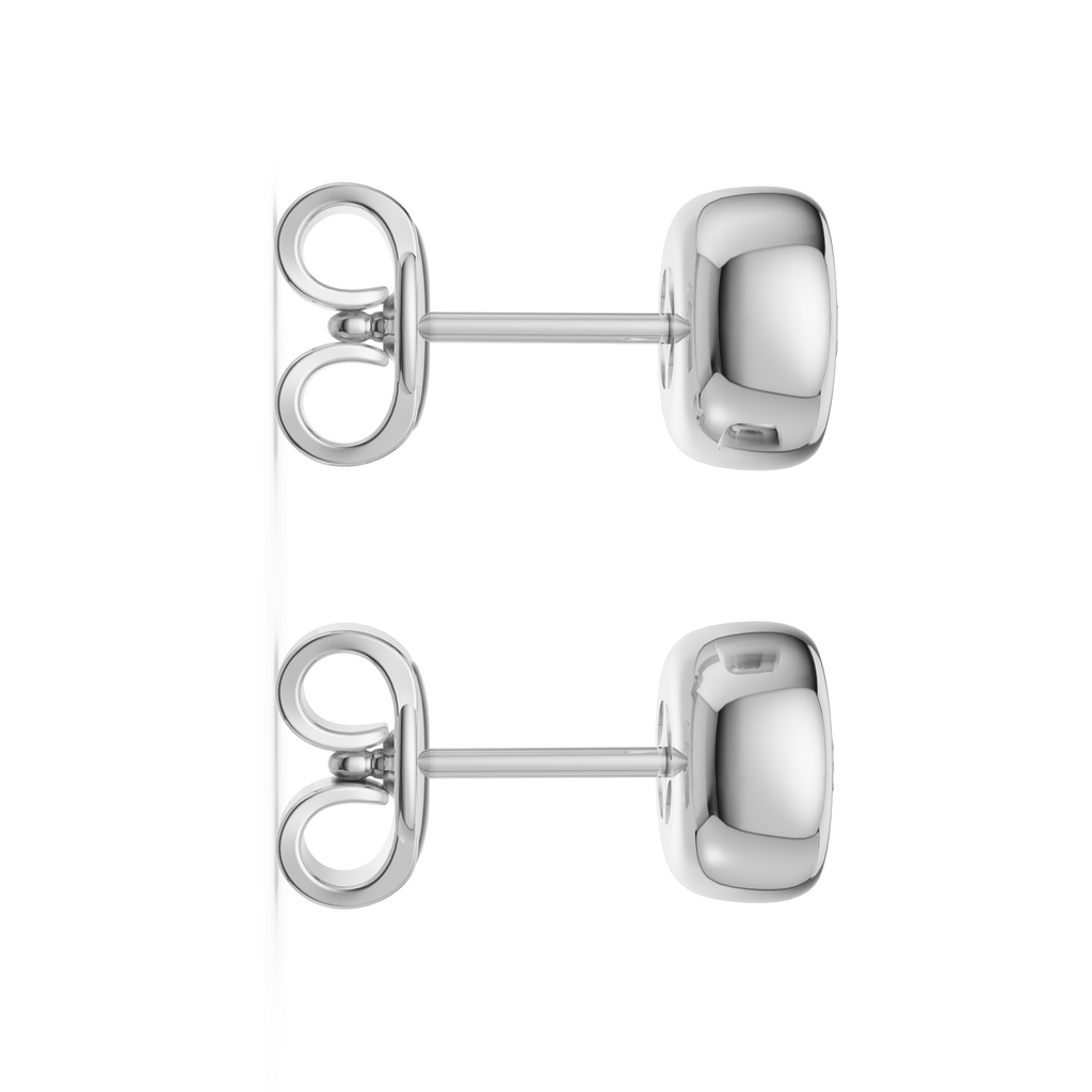 MCM Bezel-Set Round Brilliant Cut Lab Diamond Stud Earrings