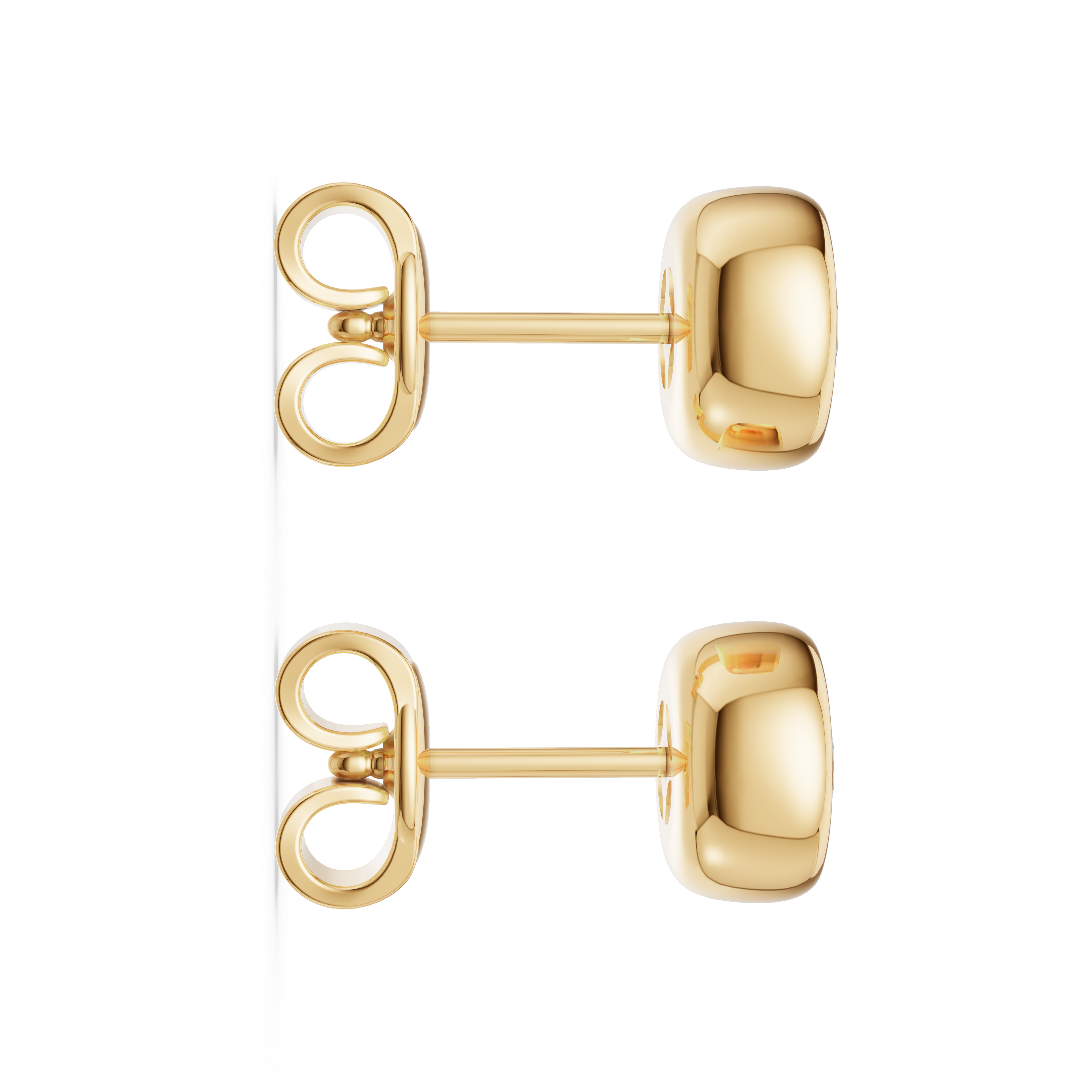 MCM Bezel-Set Round Brilliant Cut Lab Diamond Stud Earrings