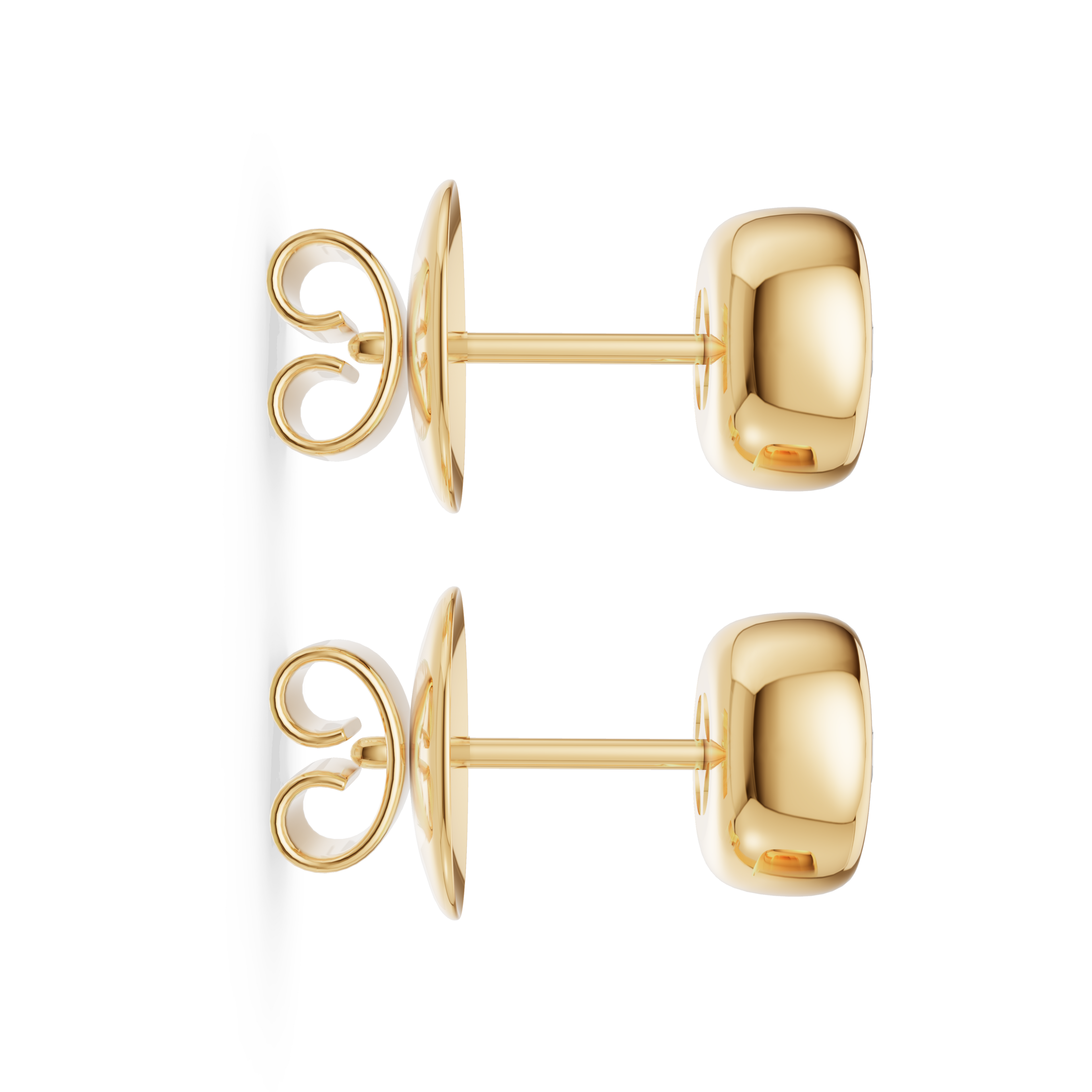 MCM Bezel-Set Round Brilliant Cut Lab Diamond Stud Earrings