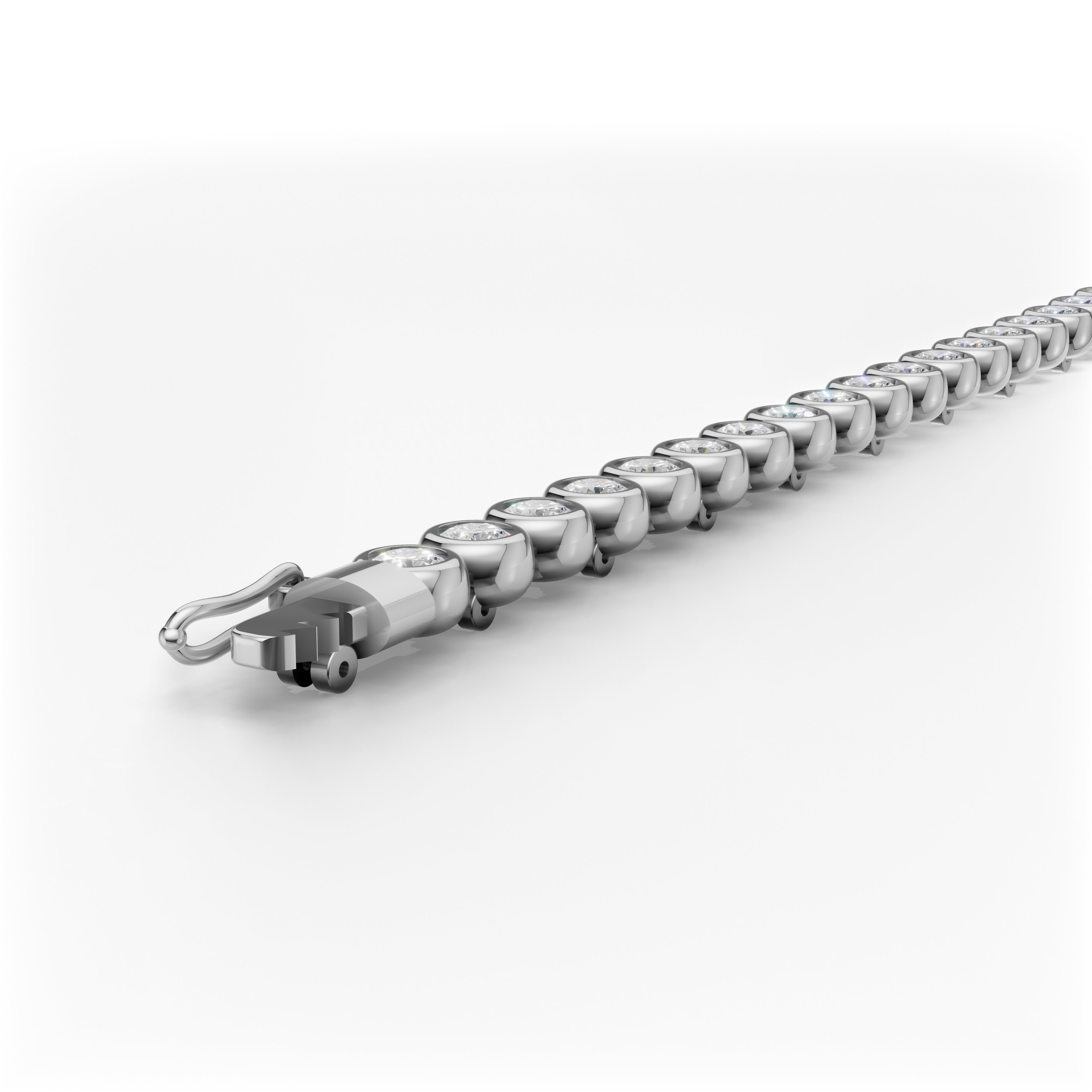 MCM 4.25 TCW, Bezel-Set Round Brilliant Cut Lab Diamond Tennis Bracelet