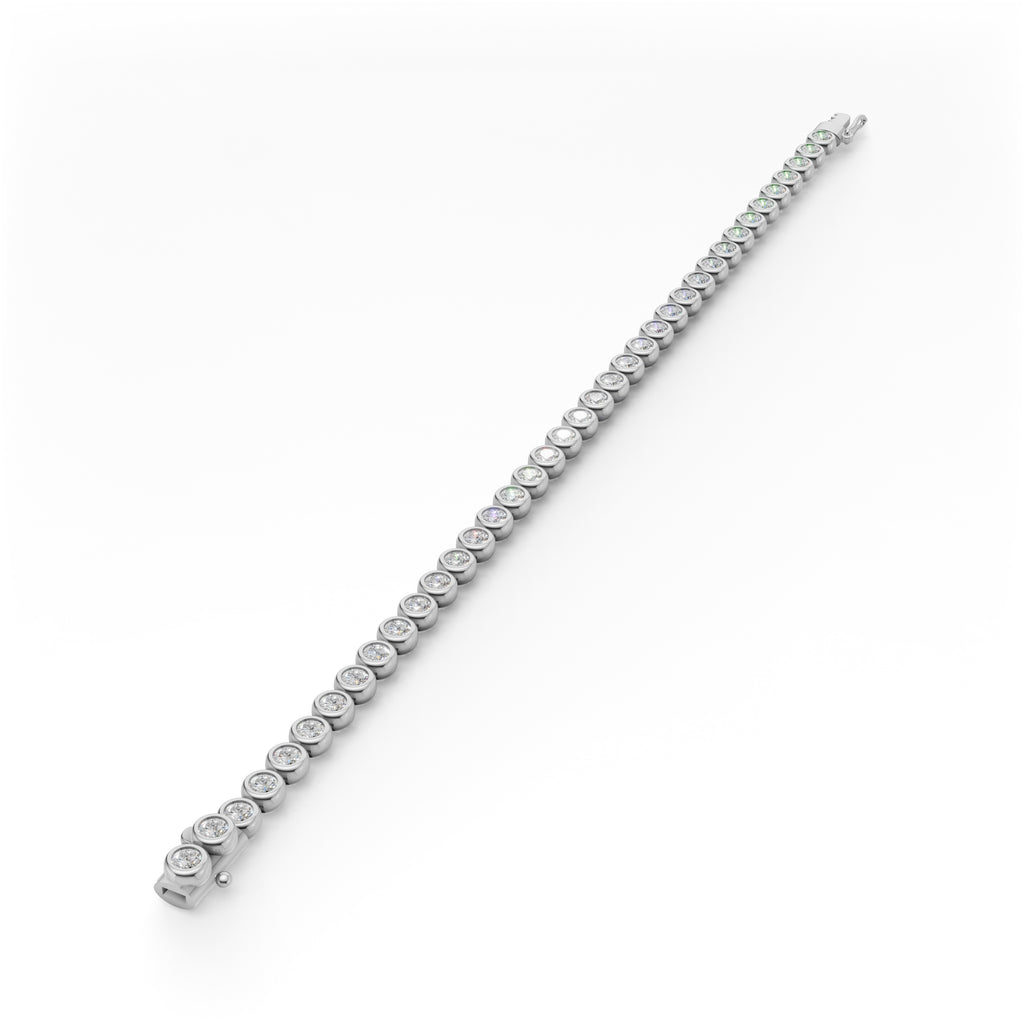 MCM 4.25 TCW, Bezel-Set Round Brilliant Cut Lab Diamond Tennis Bracelet