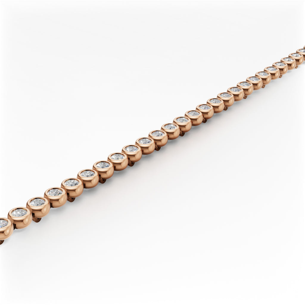 MCM 4.25 TCW, Bezel-Set Round Brilliant Cut Lab Diamond Tennis Bracelet