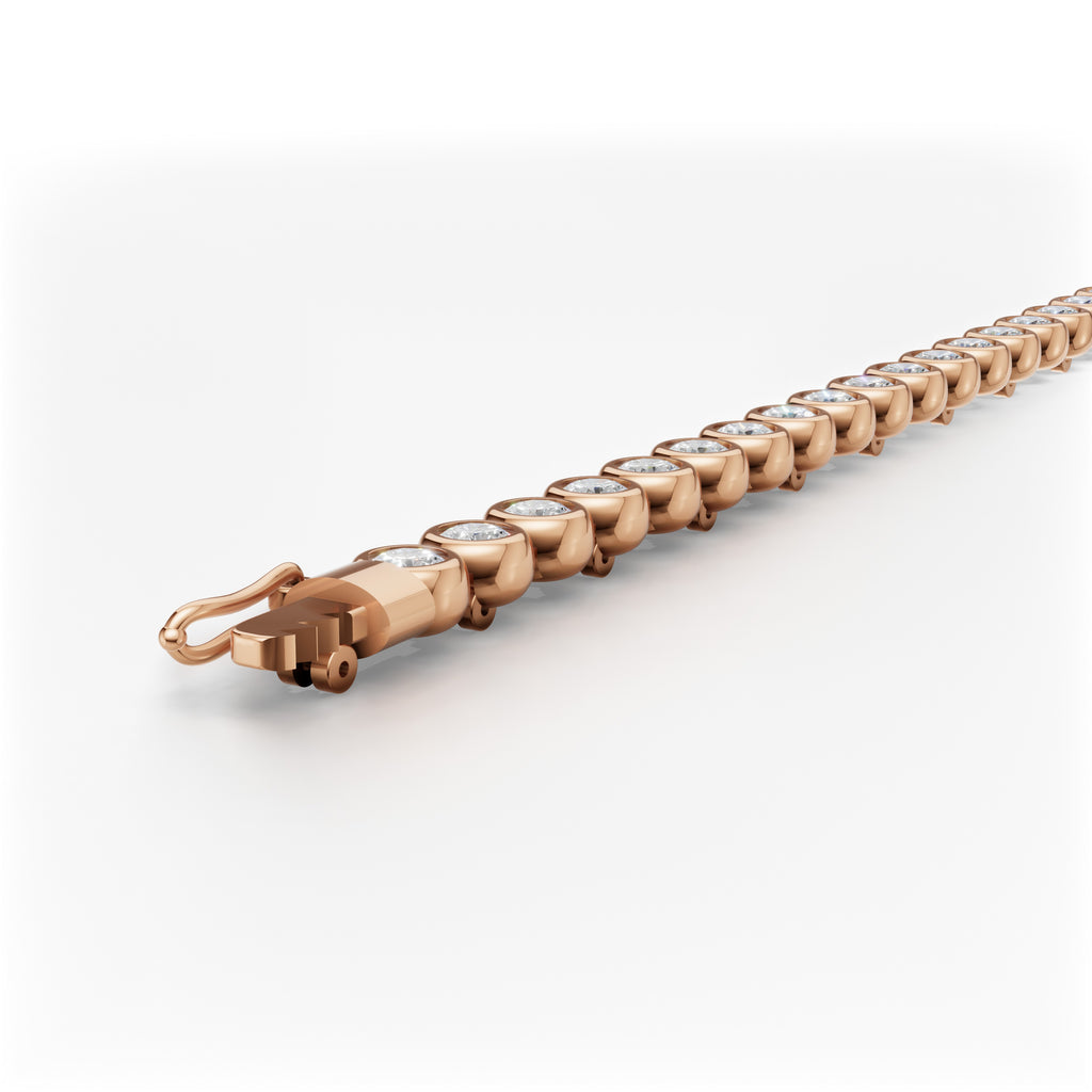 MCM 4.25 TCW, Bezel-Set Round Brilliant Cut Lab Diamond Tennis Bracelet