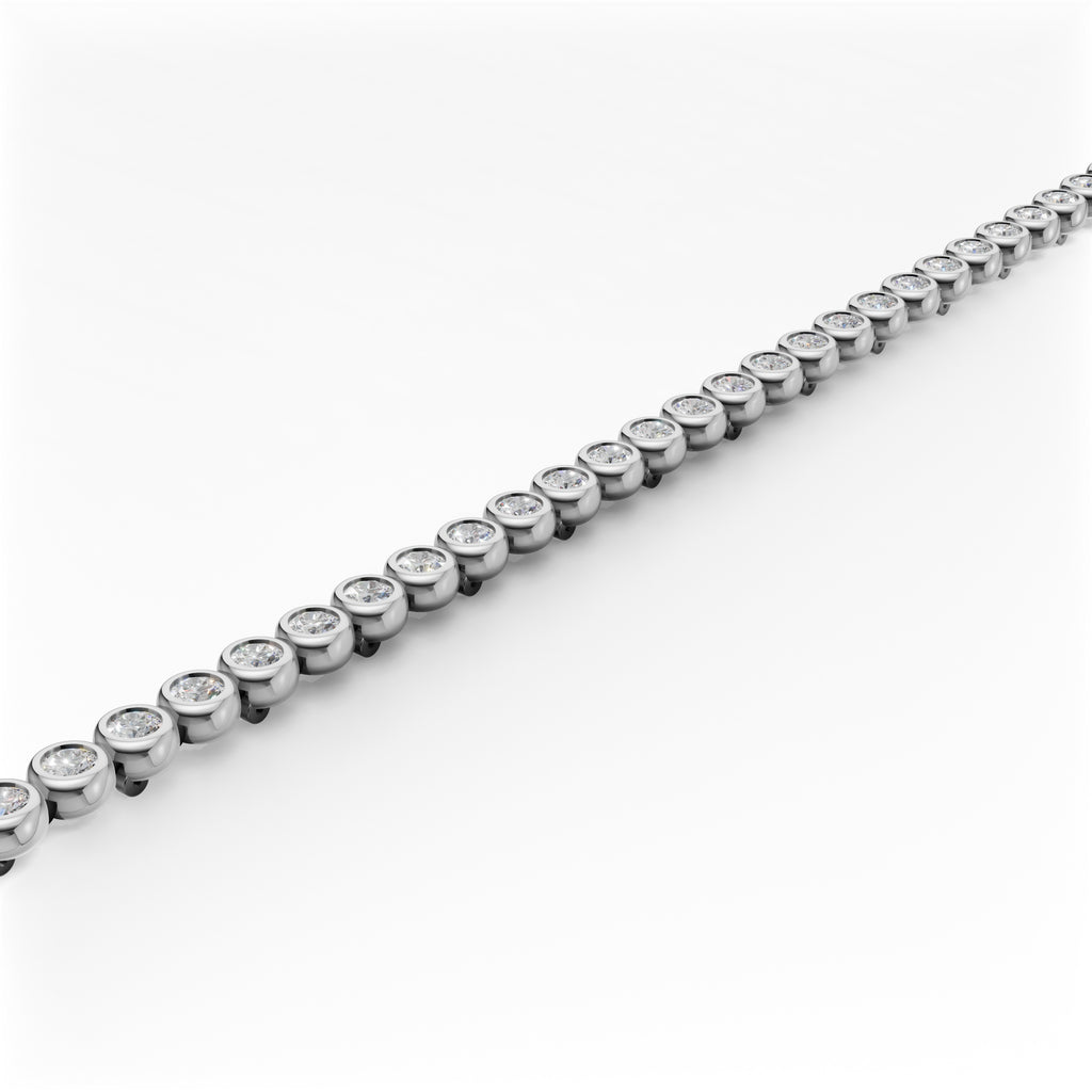 MCM 4.25 TCW, Bezel-Set Round Brilliant Cut Lab Diamond Tennis Bracelet