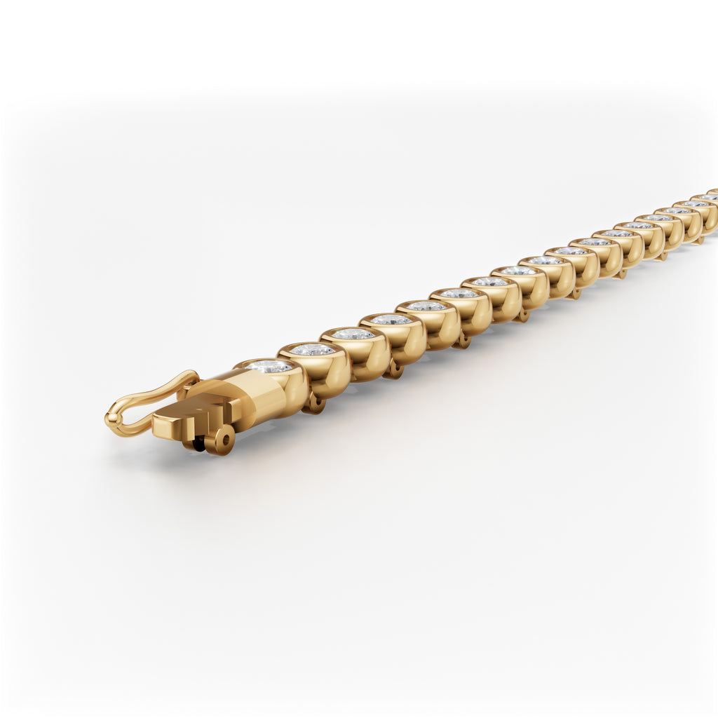 MCM 4.25 TCW, Bezel-Set Round Brilliant Cut Lab Diamond Tennis Bracelet