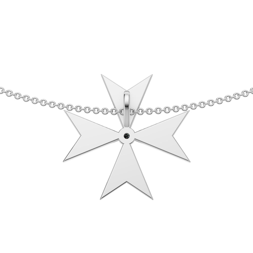 'Maltese Cross' Lab Diamond Rose Cut & Pavé Pendant Necklace