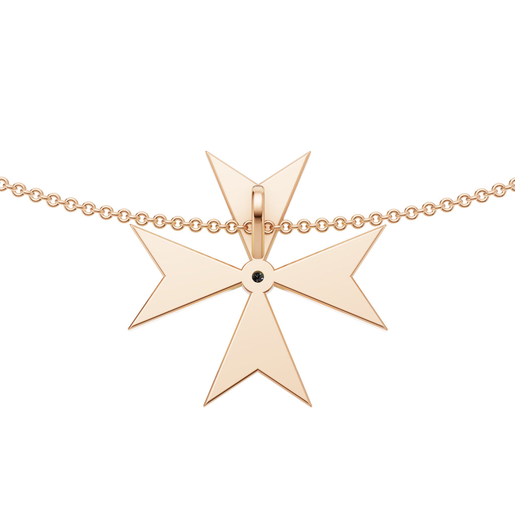 'Maltese Cross' Lab Diamond Rose Cut & Pavé Pendant Necklace