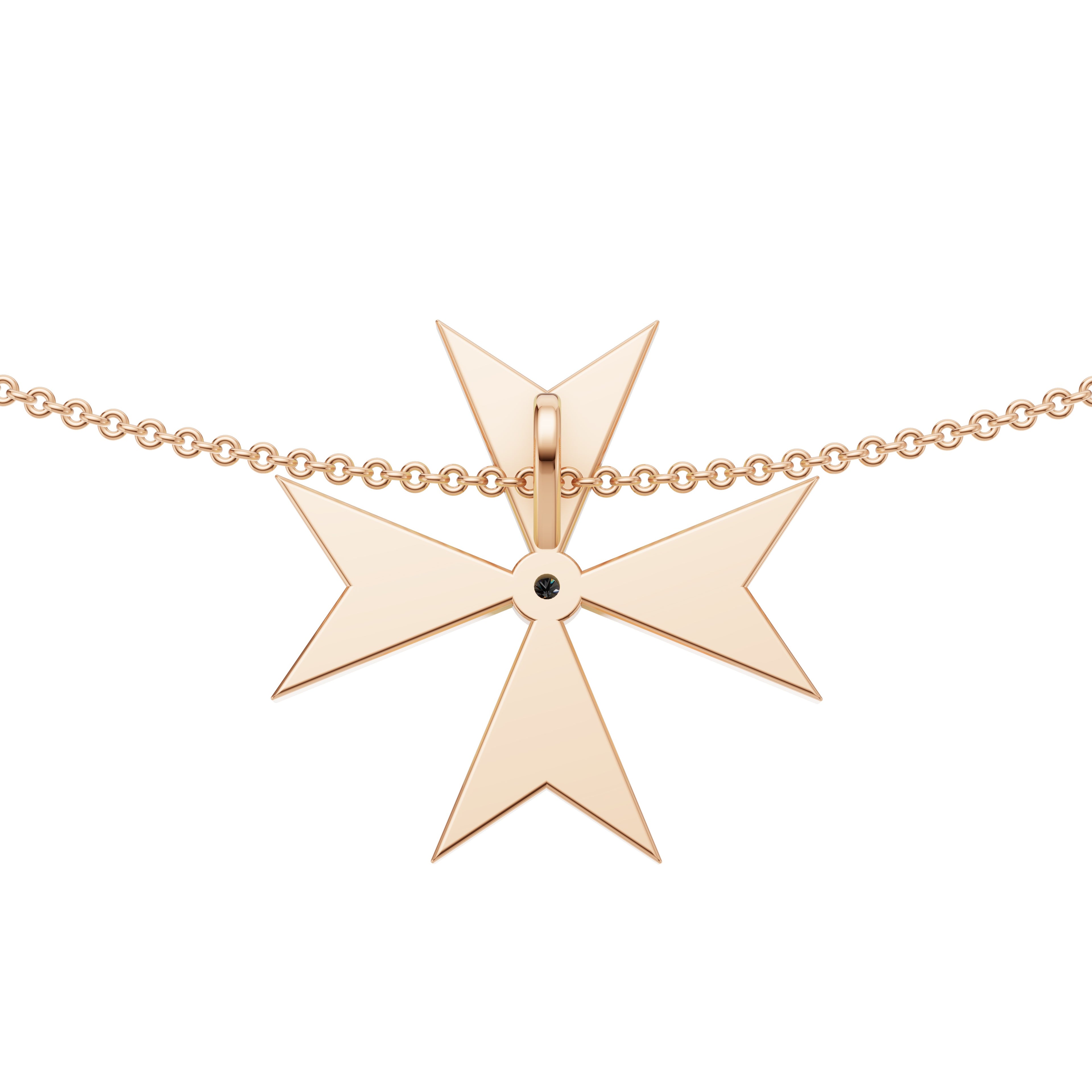 'Maltese Cross' Lab Diamond Rose Cut & Pavé Pendant Necklace