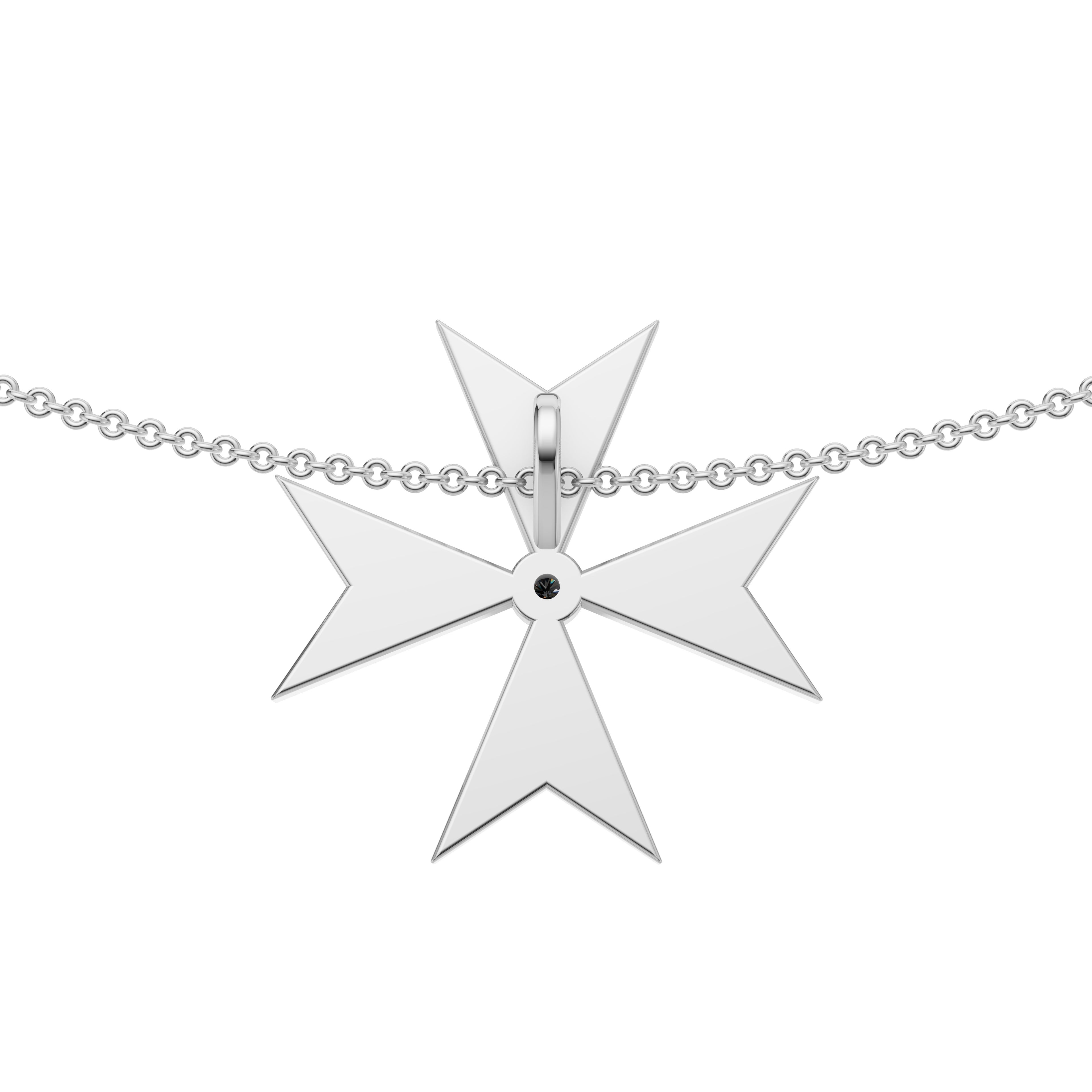 'Maltese Cross' Lab Diamond Rose Cut & Pavé Pendant Necklace