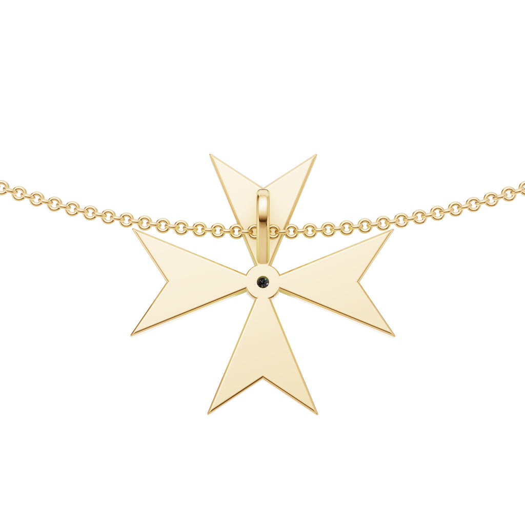 'Maltese Cross' Lab Diamond Rose Cut & Pavé Pendant Necklace