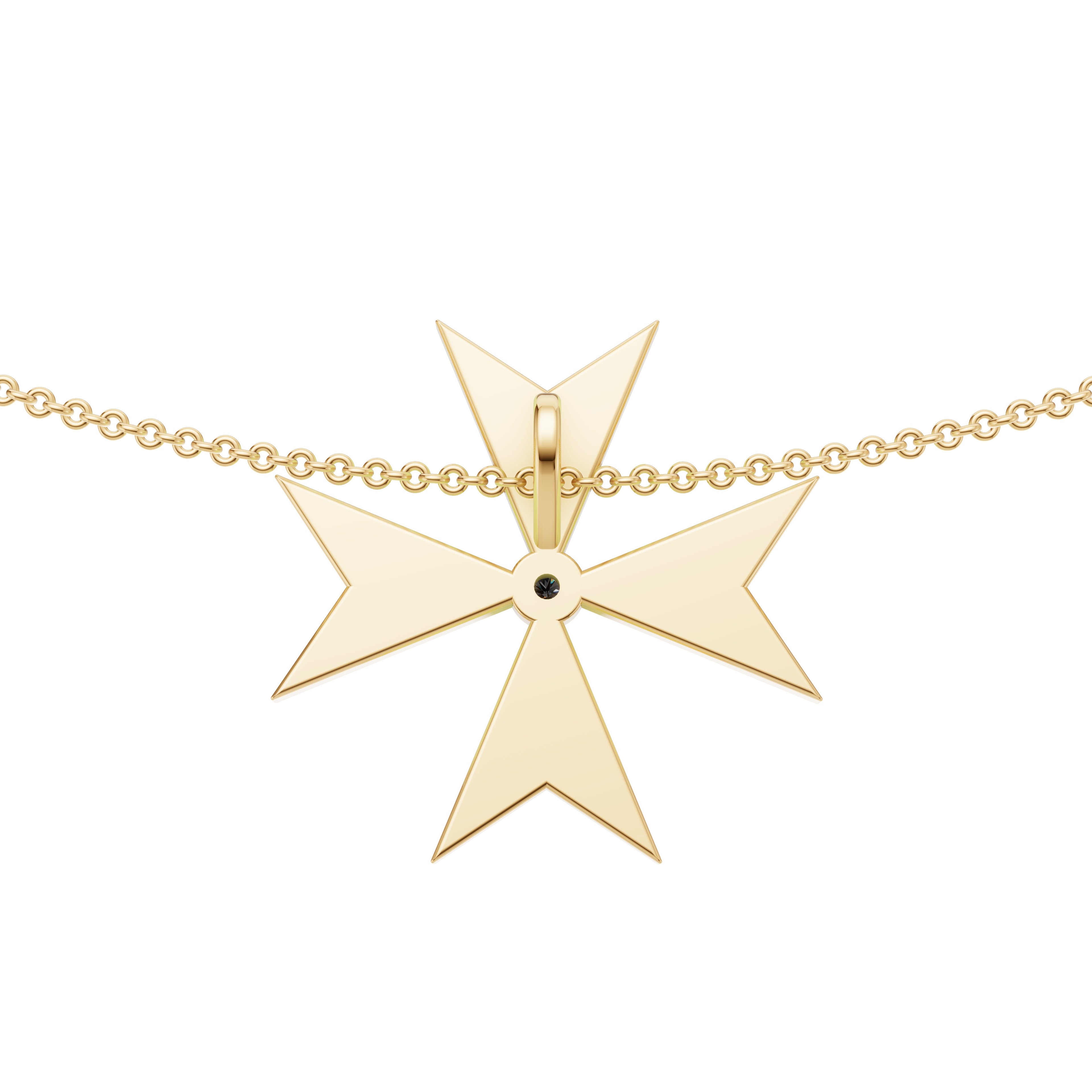 'Maltese Cross' Lab Diamond Rose Cut & Pavé Pendant Necklace