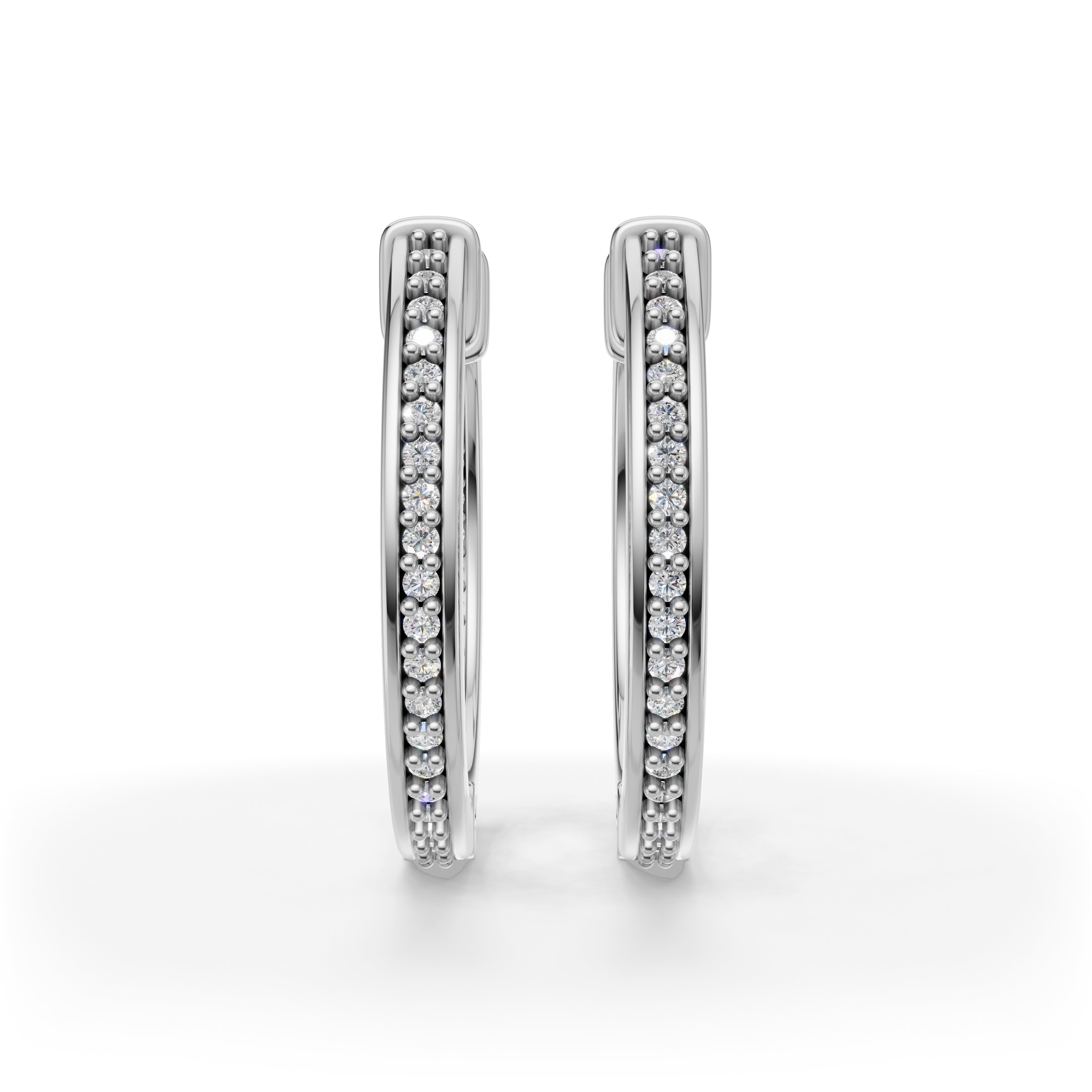 'Diana' Lab Diamond Pavé, Inside-Out Small Hoop Earrings