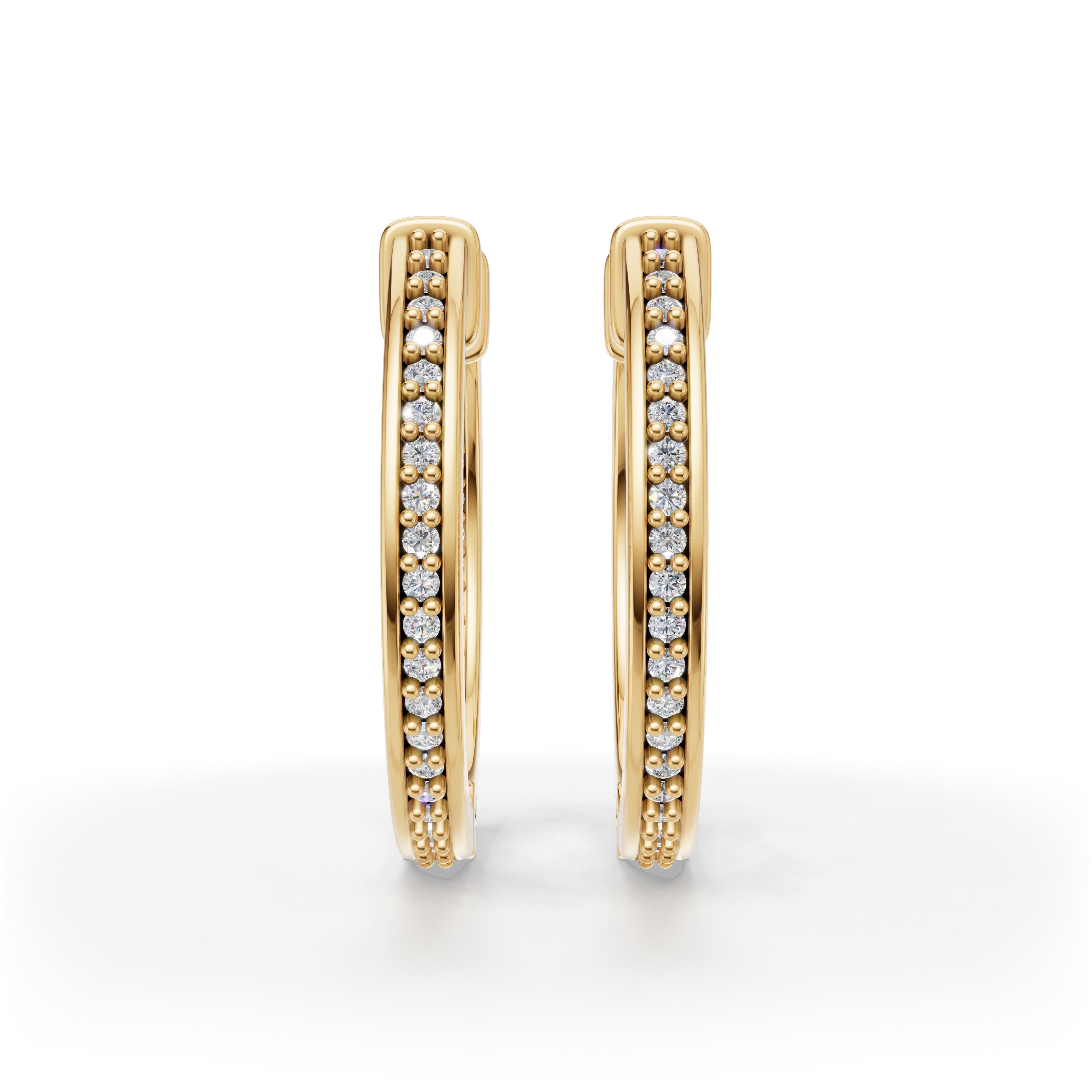 'Diana' Lab Diamond Pavé, Inside-Out Small Hoop Earrings