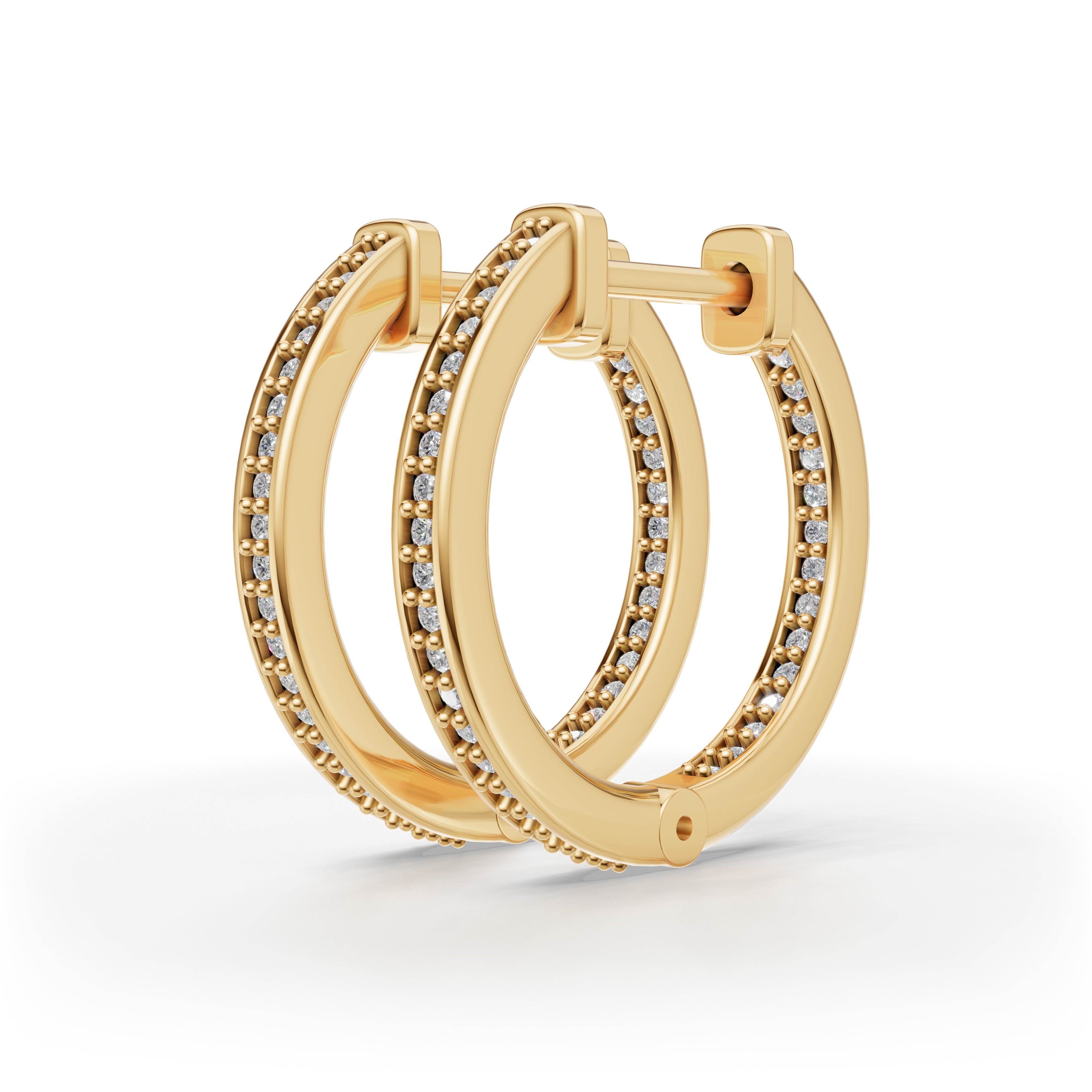 'Diana' Lab Diamond Pavé, Inside-Out Small Hoop Earrings