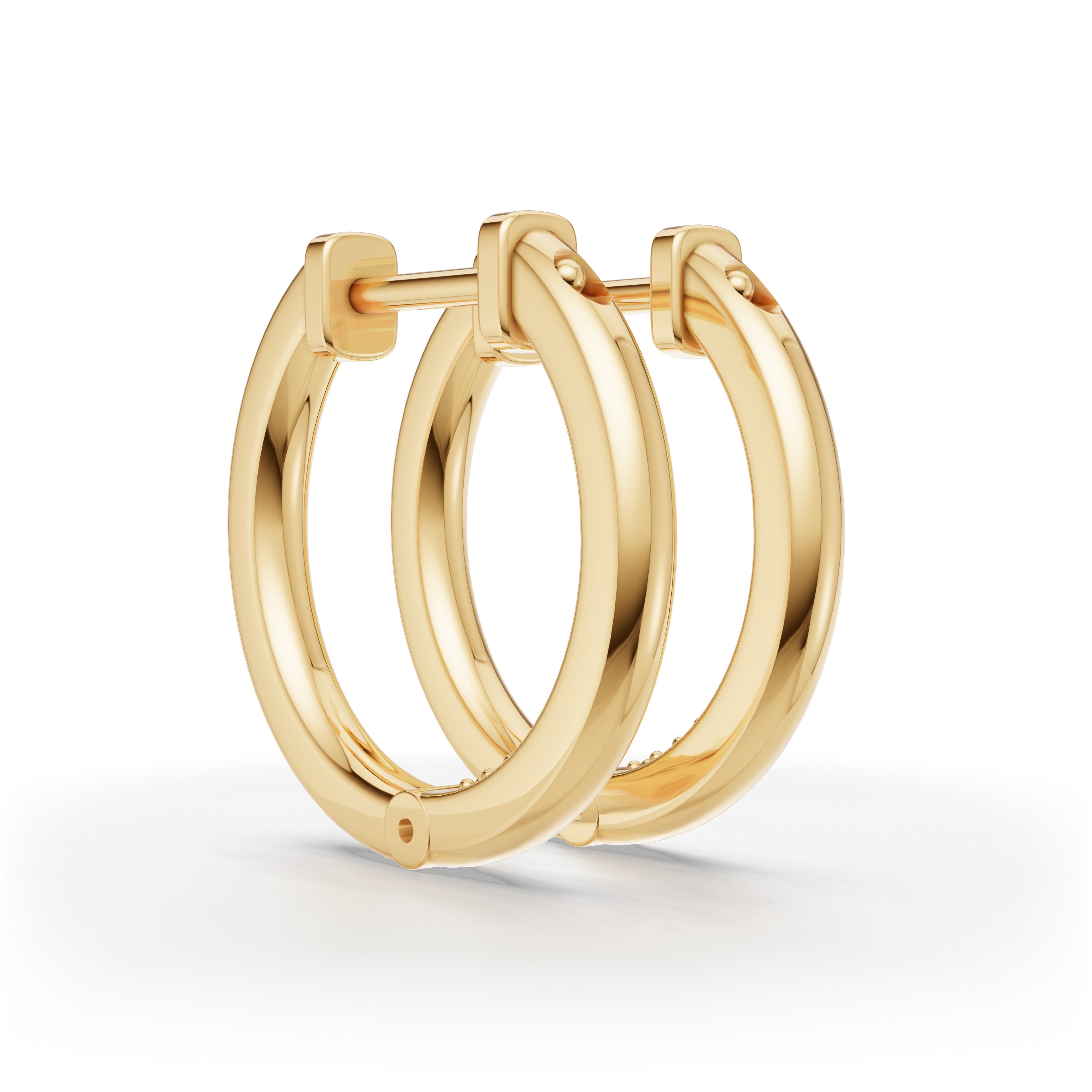 'Diana' Fancy Champagne Natural Diamond Pavé, Inside-Out Small Hoop Earrings